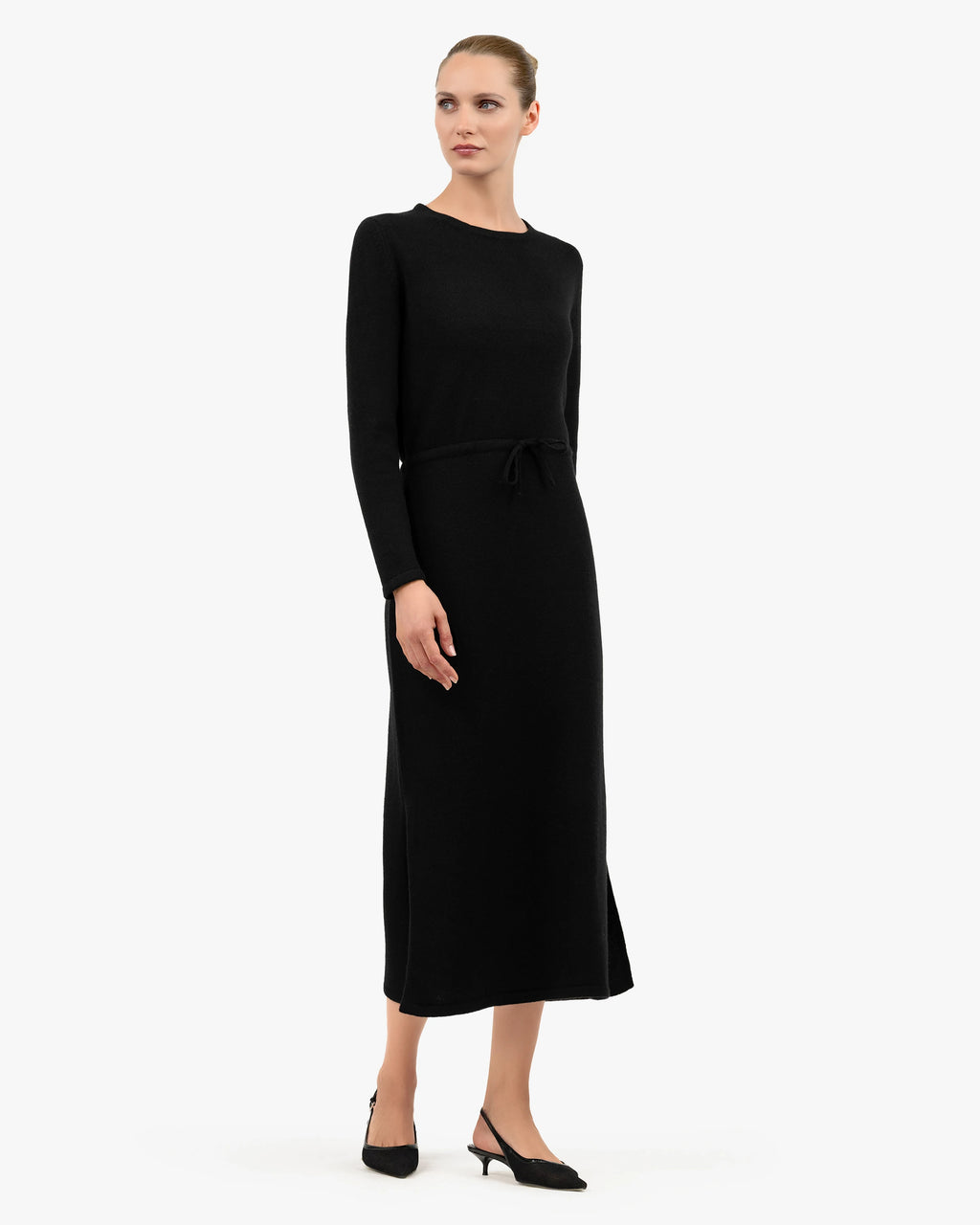 Siena Midi Dress - Black - Merino / Cashmere