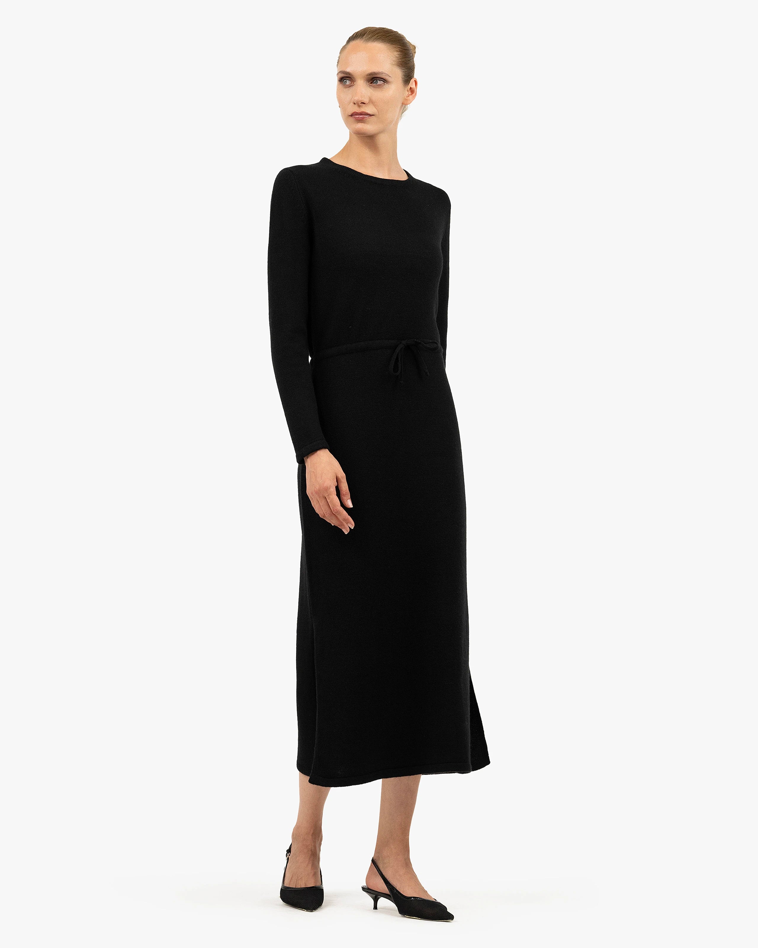 Siena Midi Dress - Black Merino / Cashmere