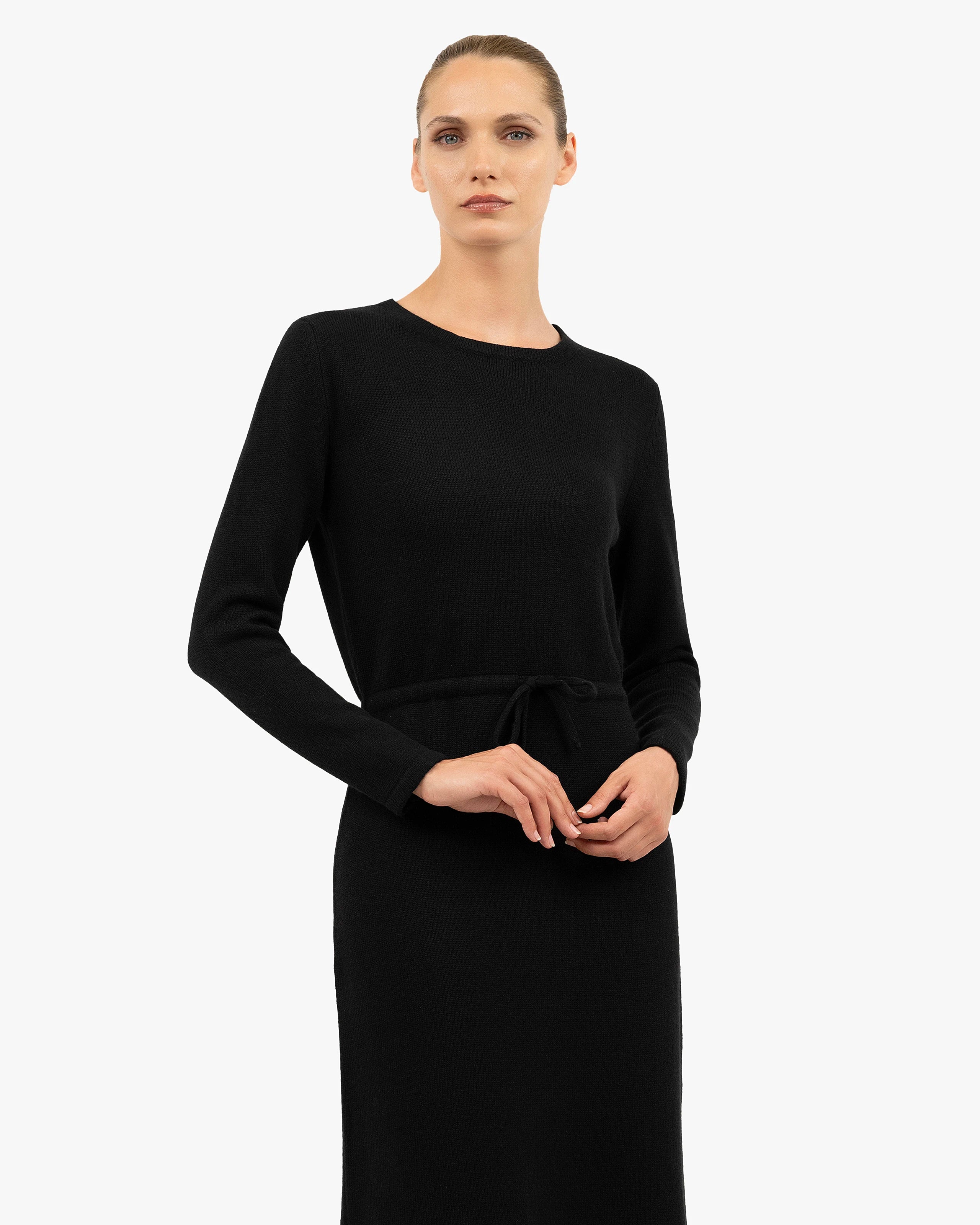 Siena Midi Dress - Black Merino / Cashmere