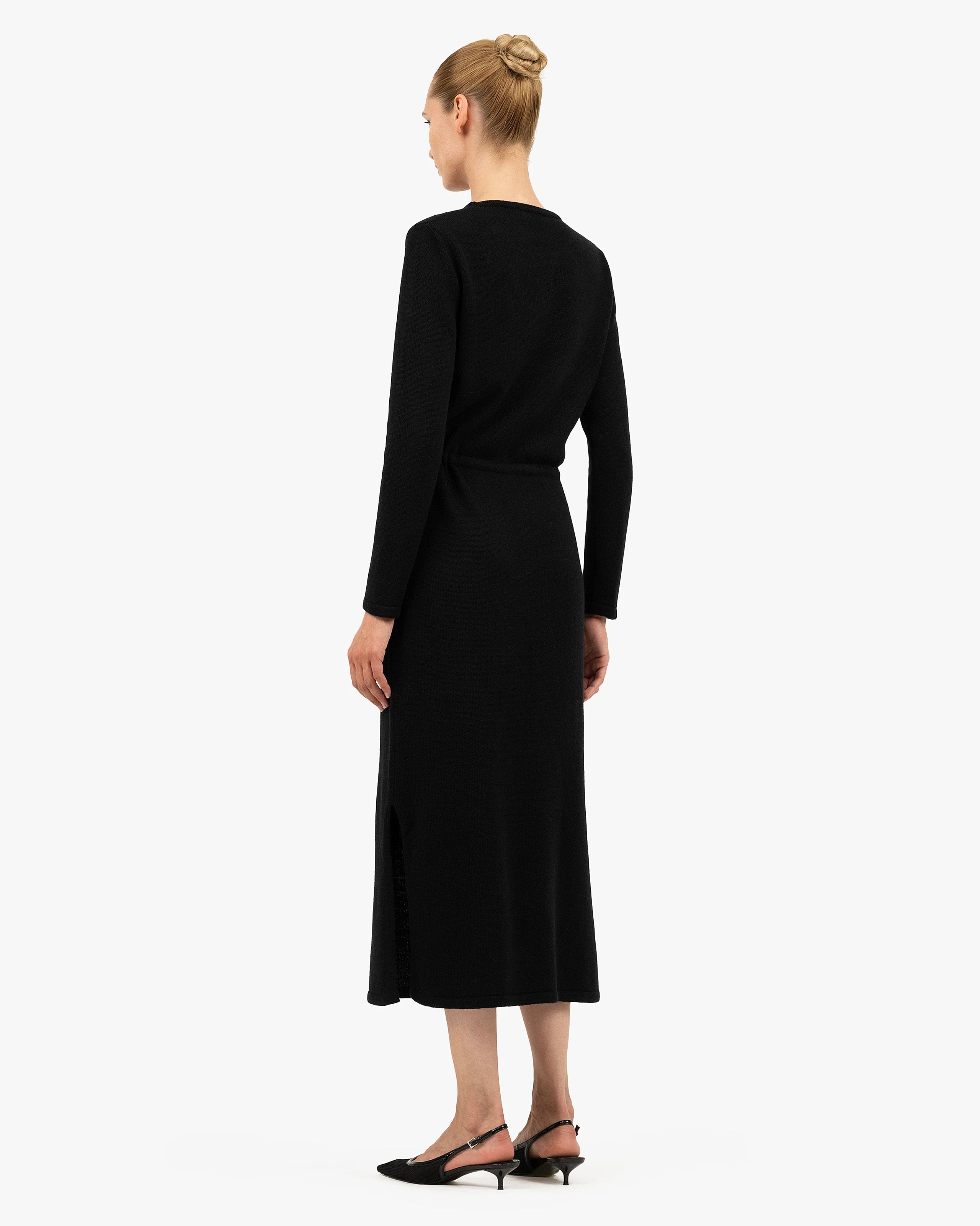 Siena Midi Dress - Black Merino / Cashmere