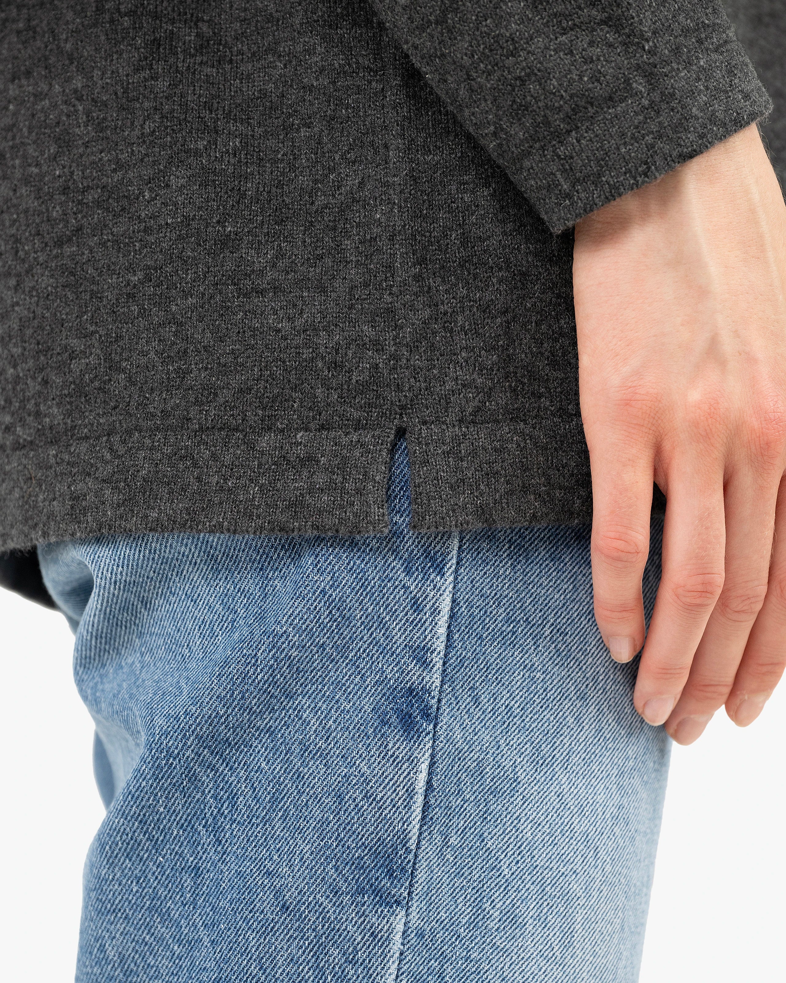 Mollis Boat Neck Sweater - Charcoal Cashmere