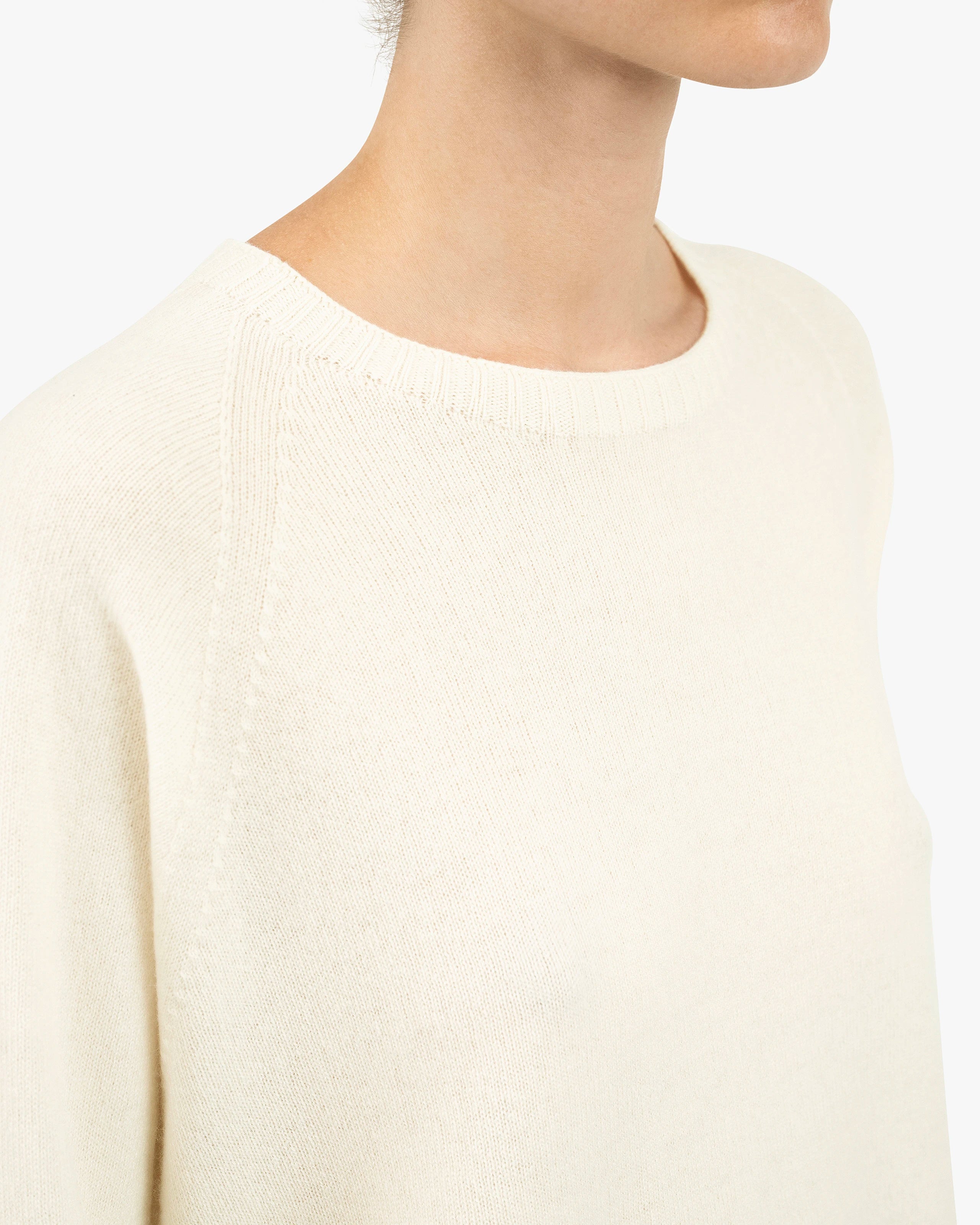 Mosel Maxi Boat Neck - White Cashmere