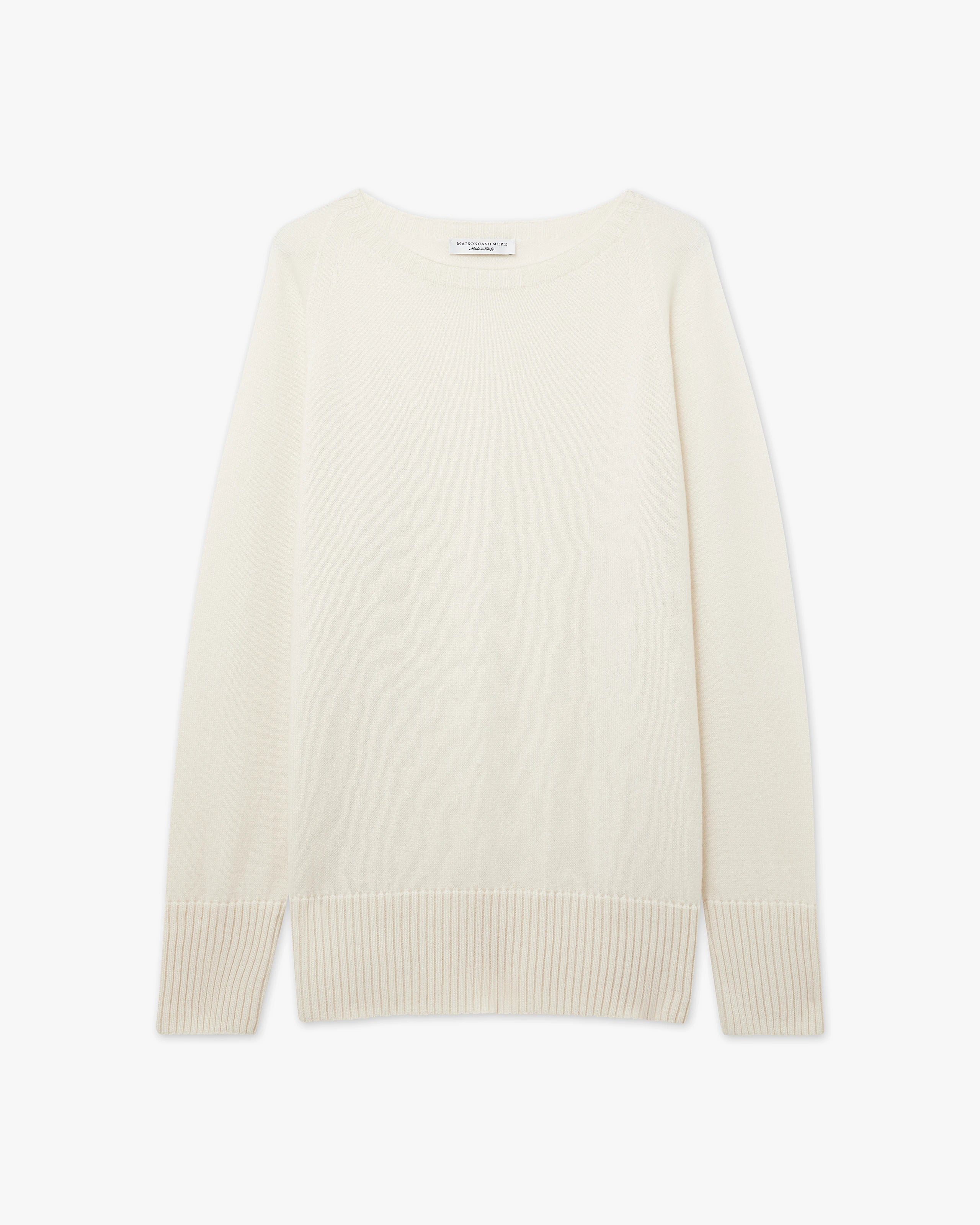 Mosel Maxi Boat Neck - White Cashmere