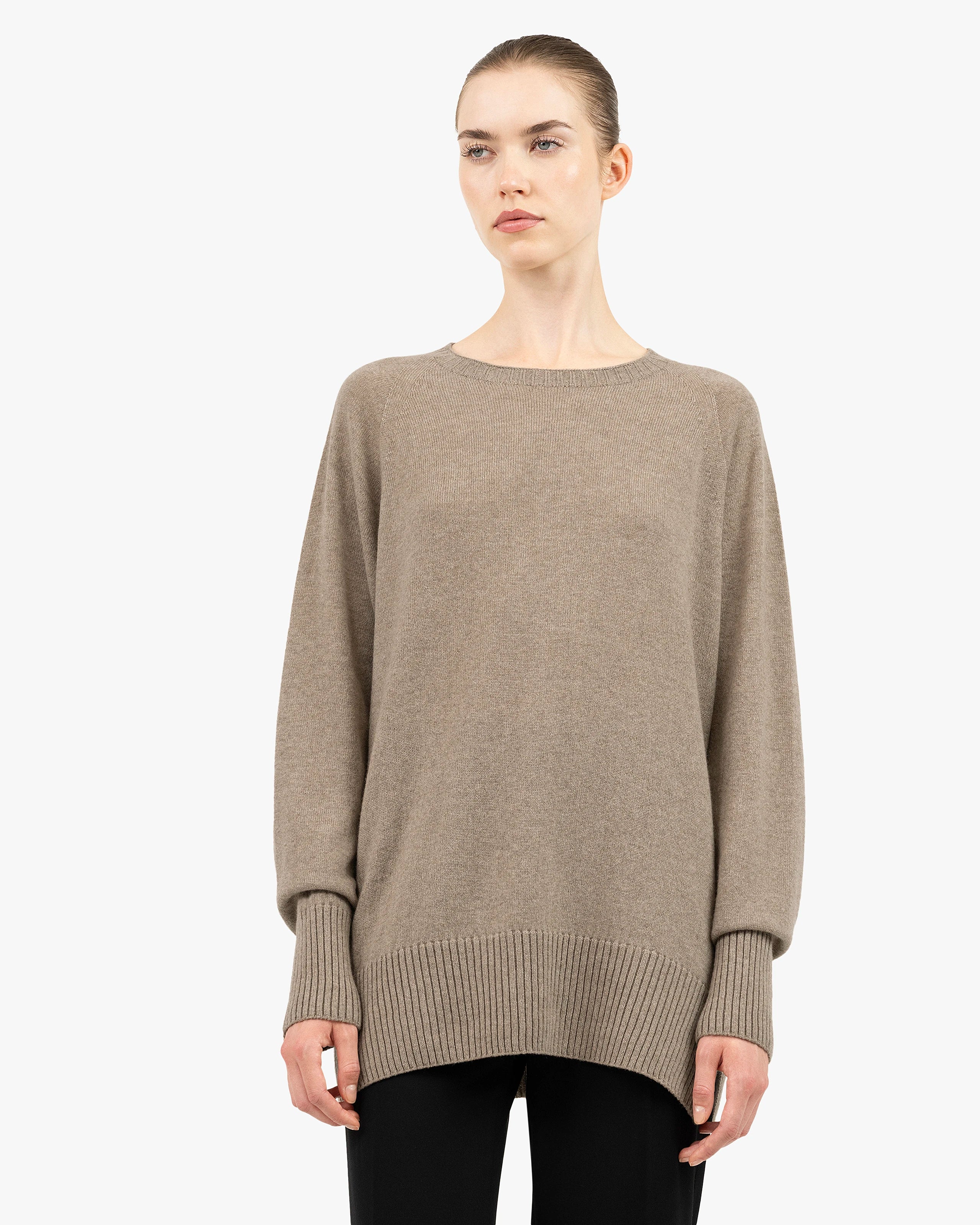 Mosel Maxi Boat Neck - Taupe Cashmere