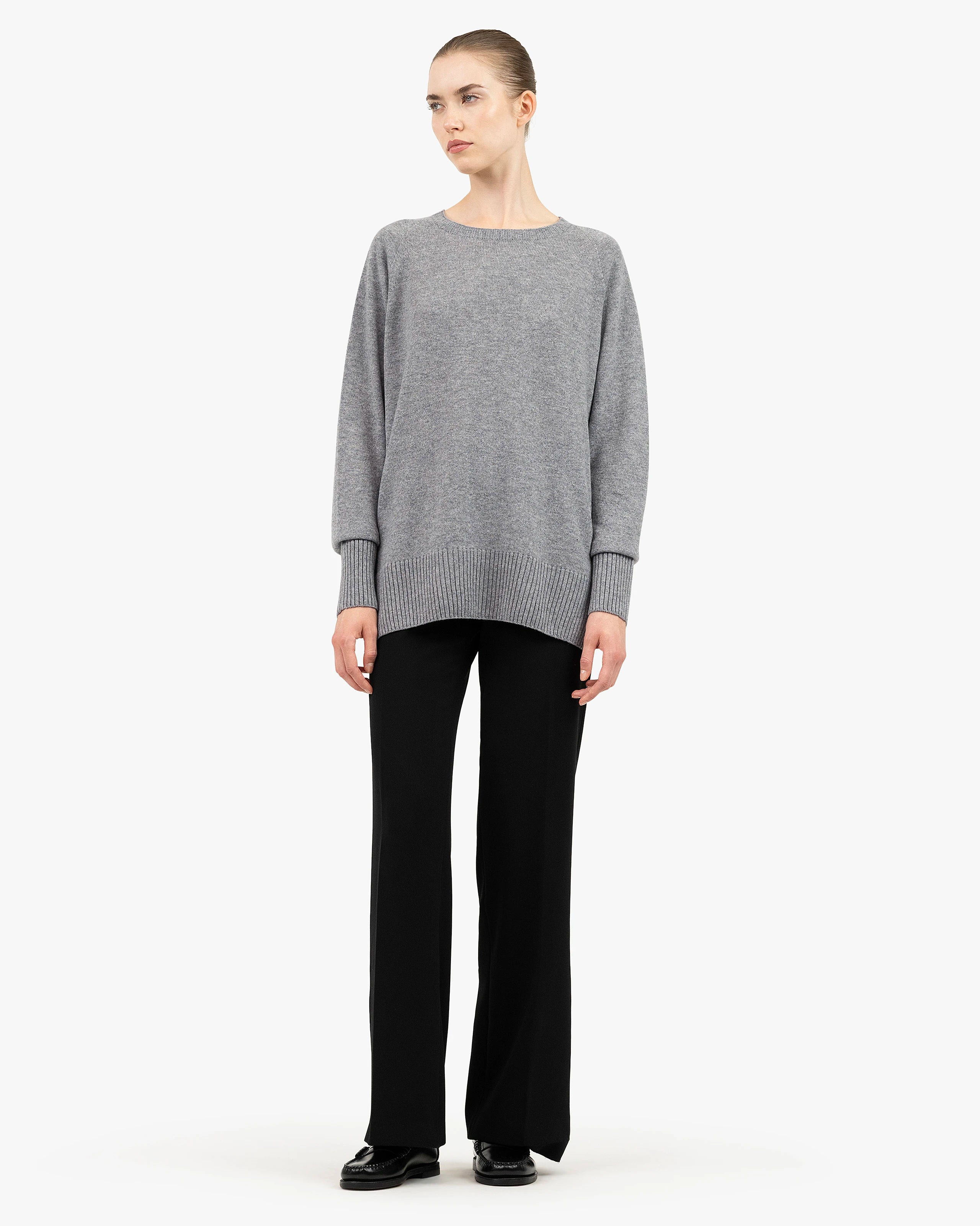 Mosel Maxi Boat Neck - Medium Grey Cashmere