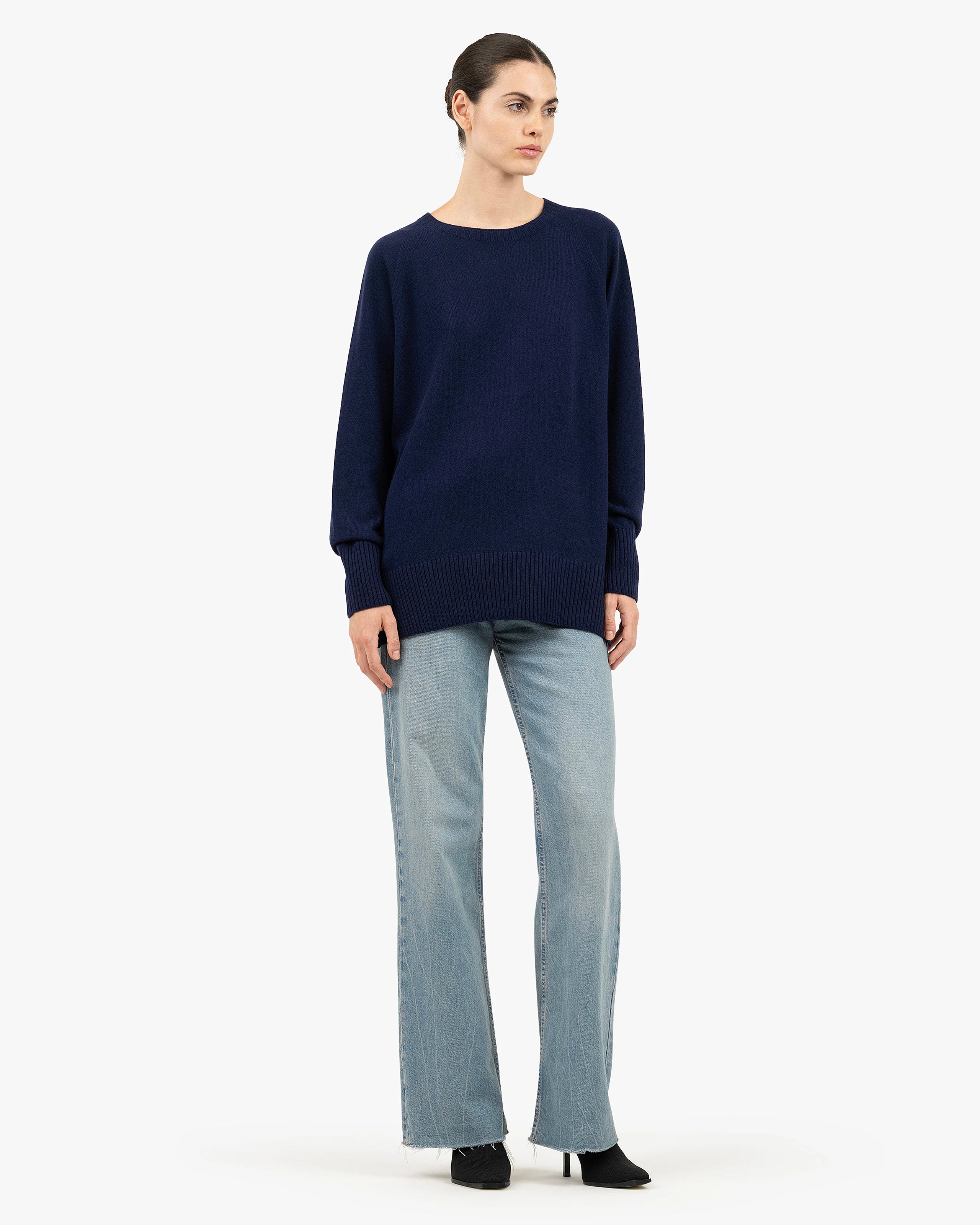 Mosel Maxi Boat Neck - Blue Cashmere