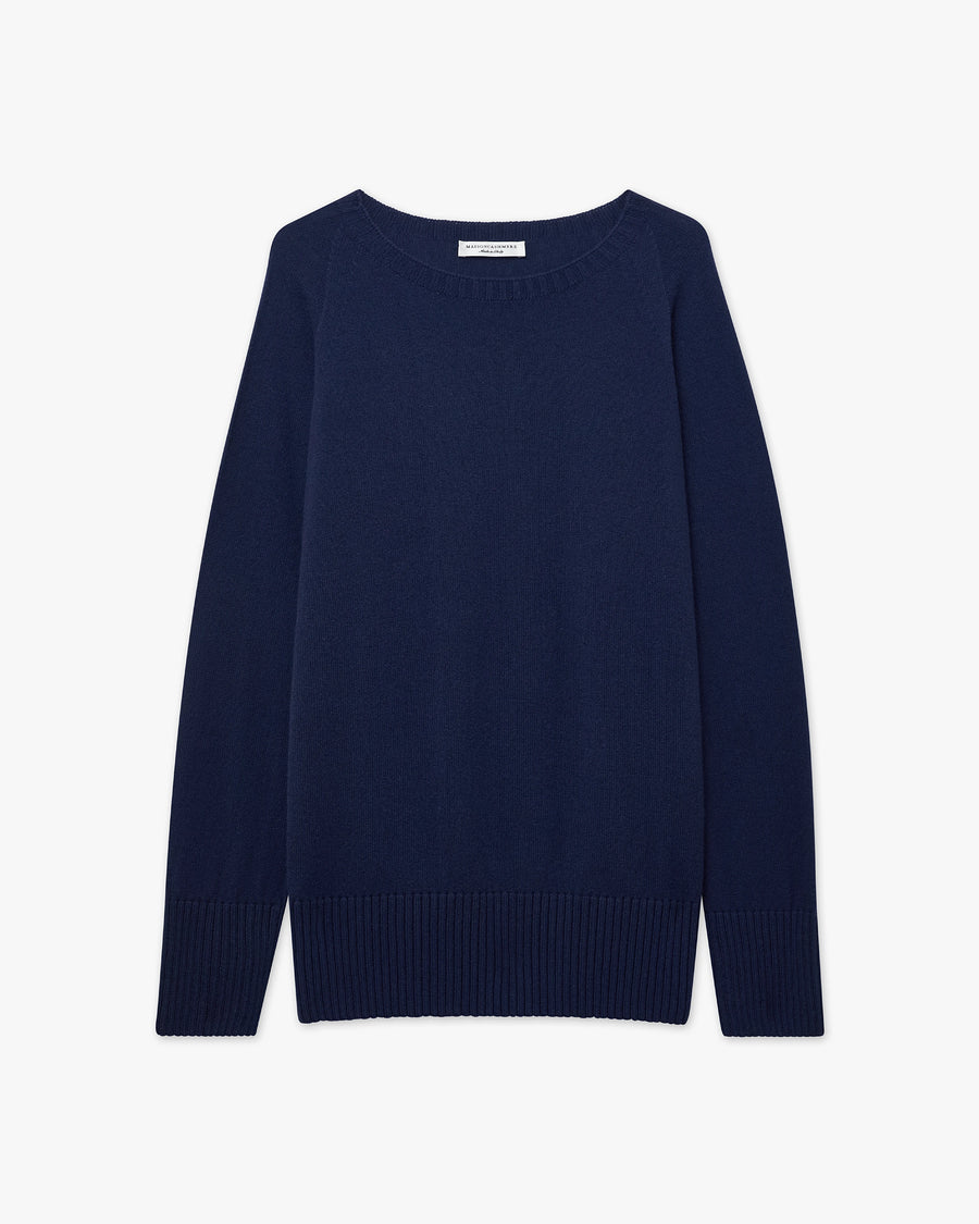 Mosel Maxi Boat Neck - Blue Cashmere