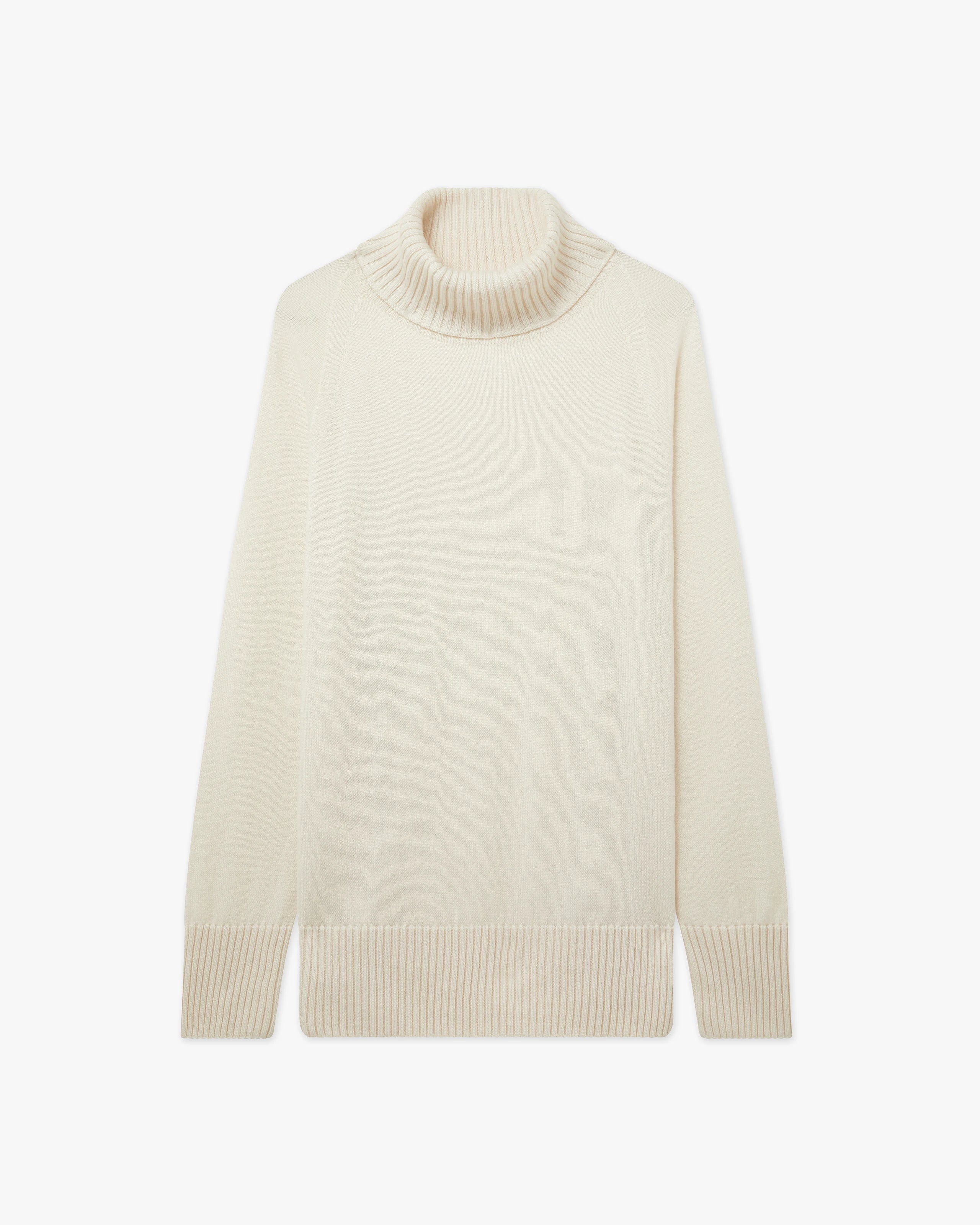 Mosel Maxi Turtleneck Sweater - White Cashmere
