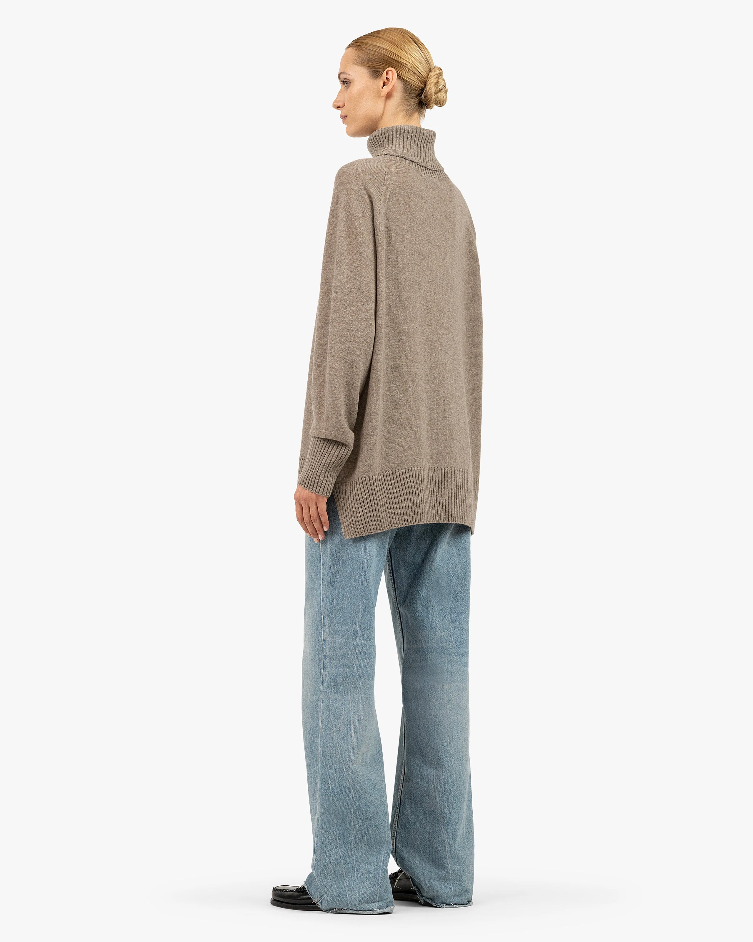 Mosel Maxi Turtleneck Sweater - Taupe Cashmere