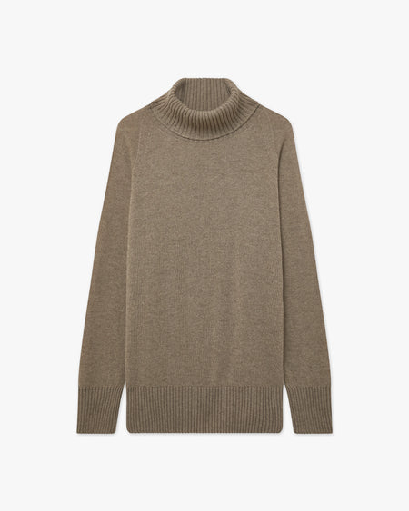 Mosel Maxi Turtleneck Sweater - Taupe Cashmere