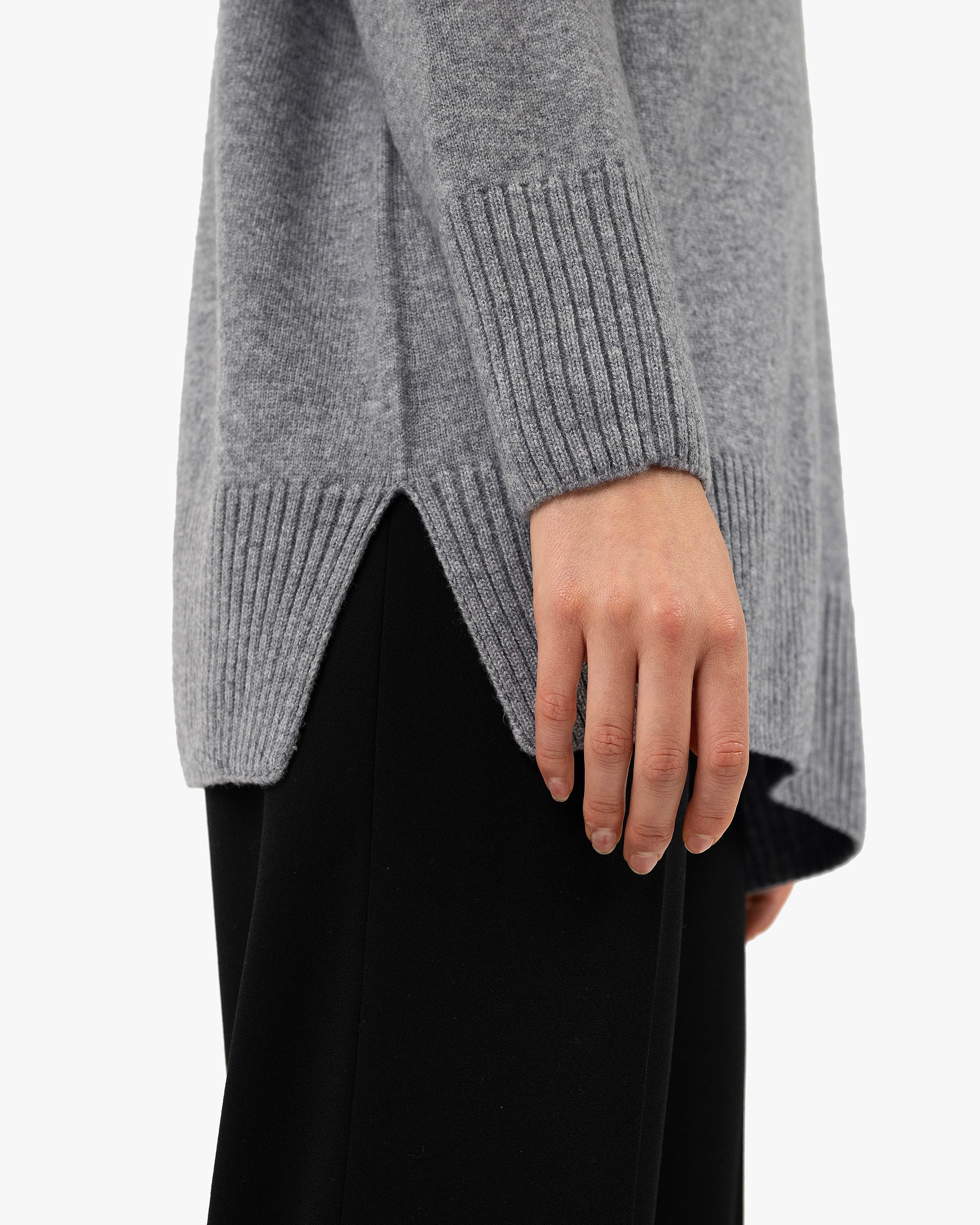 Mosel Maxi Turtleneck Sweater - Medium Grey Cashmere