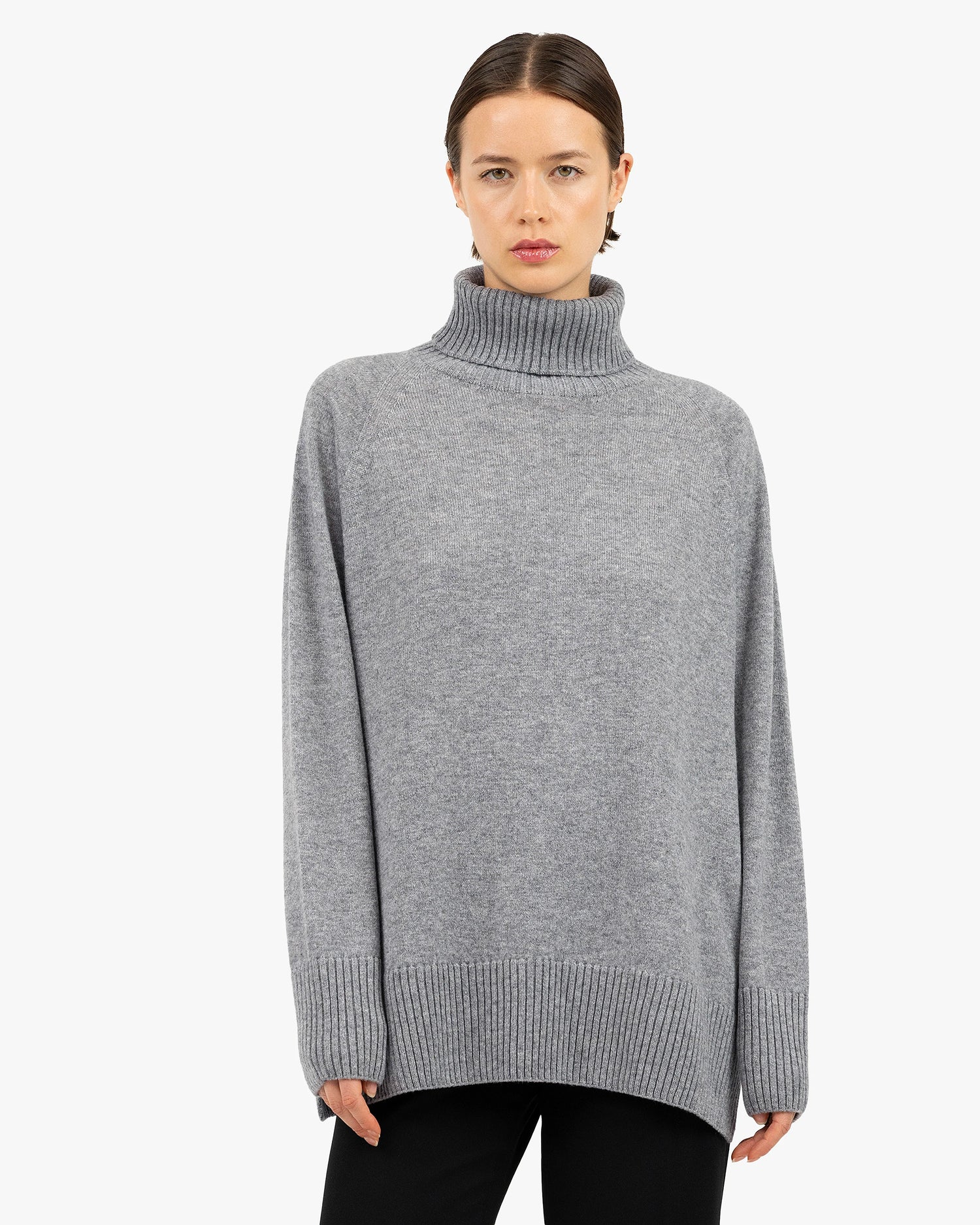 Mosel Maxi Turtleneck Sweater - Medium Grey Cashmere