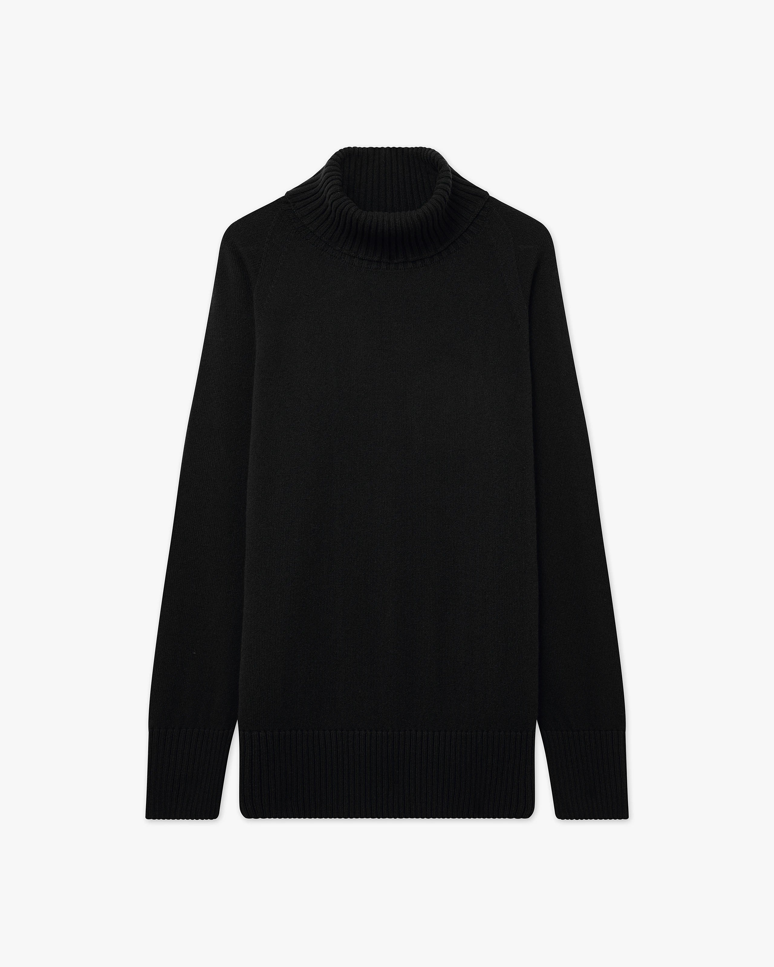 Mosel Maxi Turtleneck Sweater - Black Cashmere
