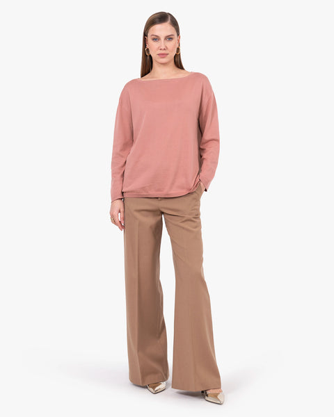 Oasi Boat Neck Sweater - Blush Cotone