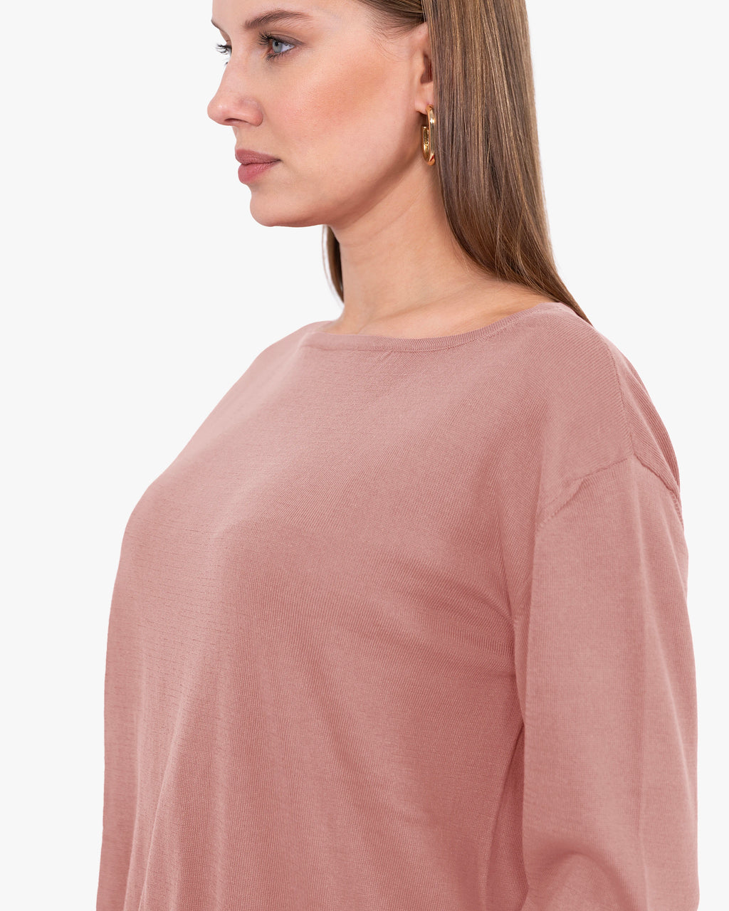 Oasi Boat Neck Sweater - Blush Cotone