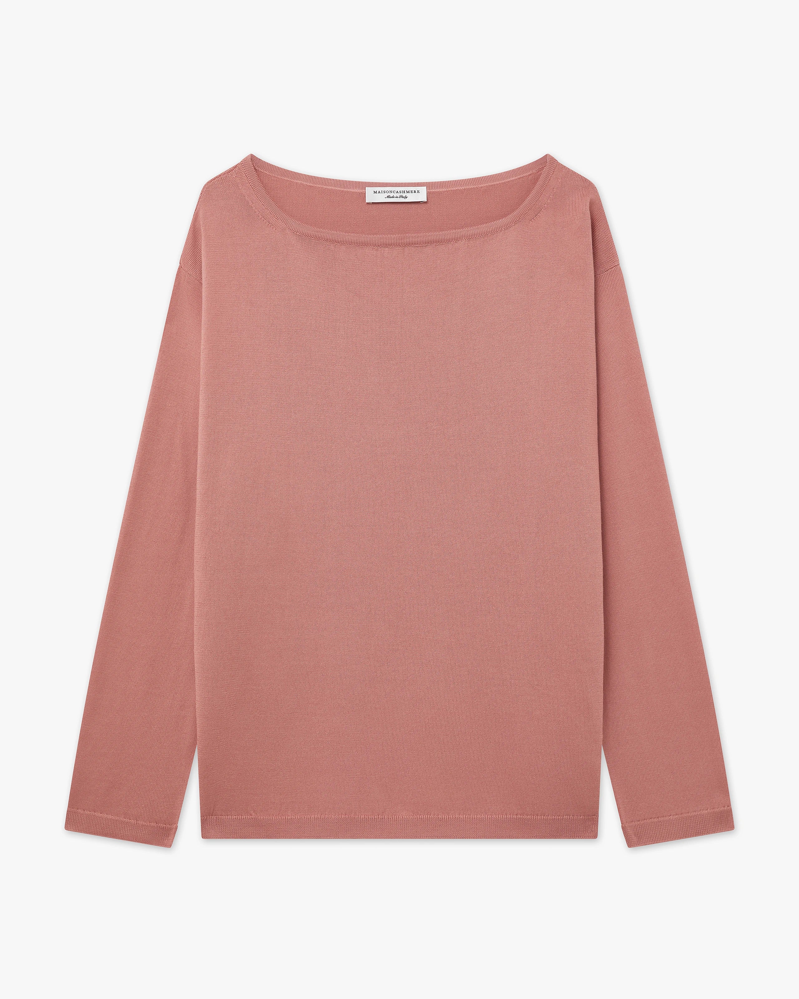 Oasi Boat Neck Sweater - Blush Cotone