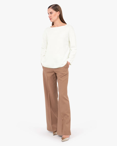 Oasi Boat Neck Sweater - White Cotone