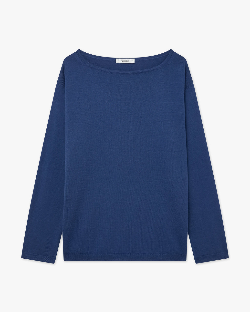 Oasi Boat Neck Sweater - Blue Cotone