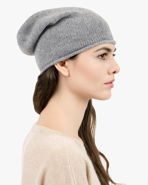Oliver Cashmere Hat - Medium Grey | MaisonCashmere