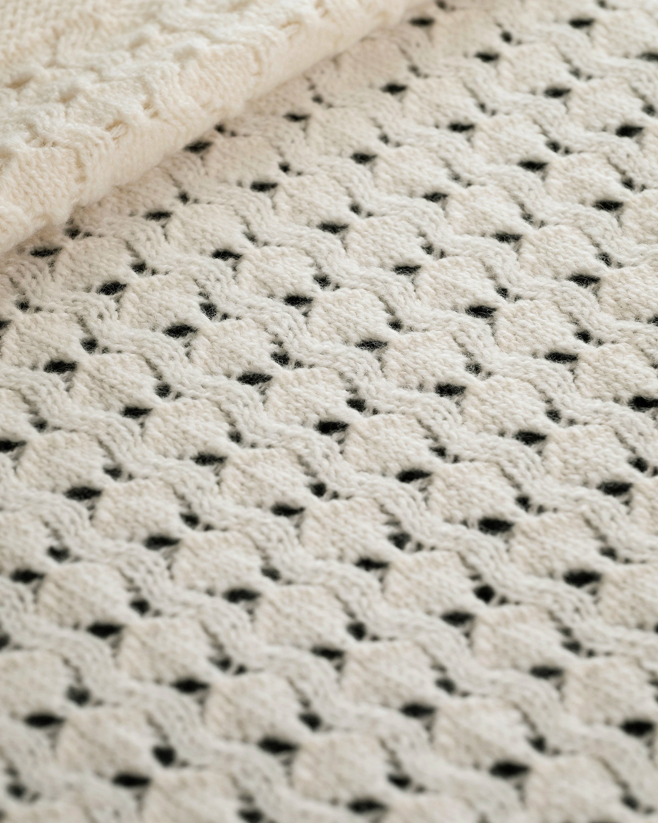 Openwork Baby Blanket - White Cashmere