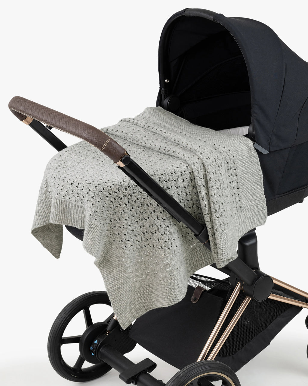 Openwork Baby Blanket - Light Grey Cashmere