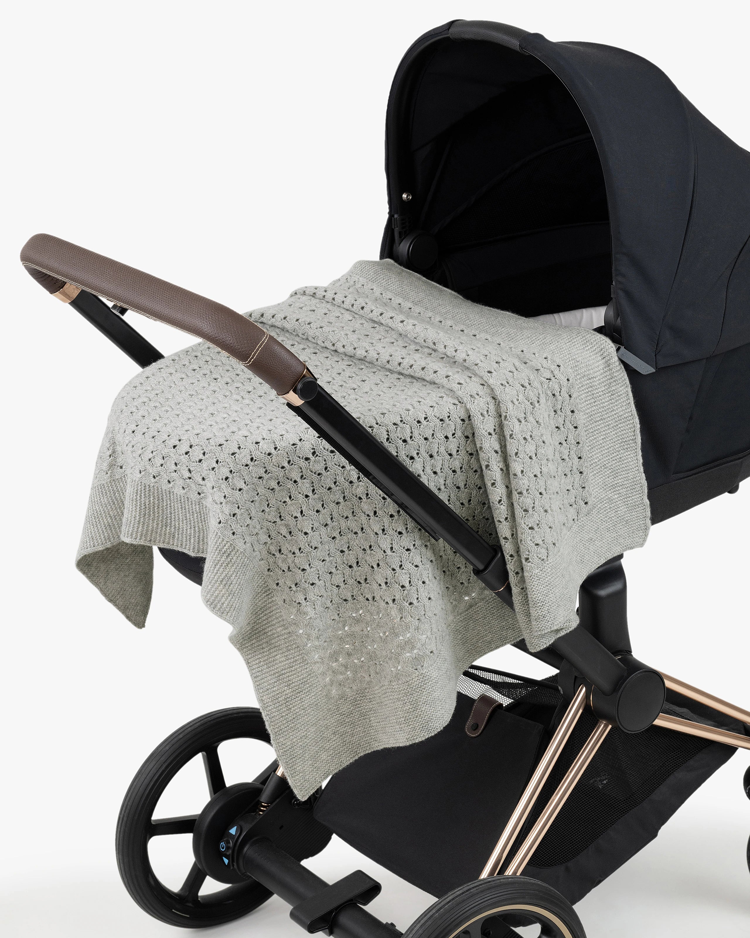 Openwork Baby Blanket - Light Grey Cashmere