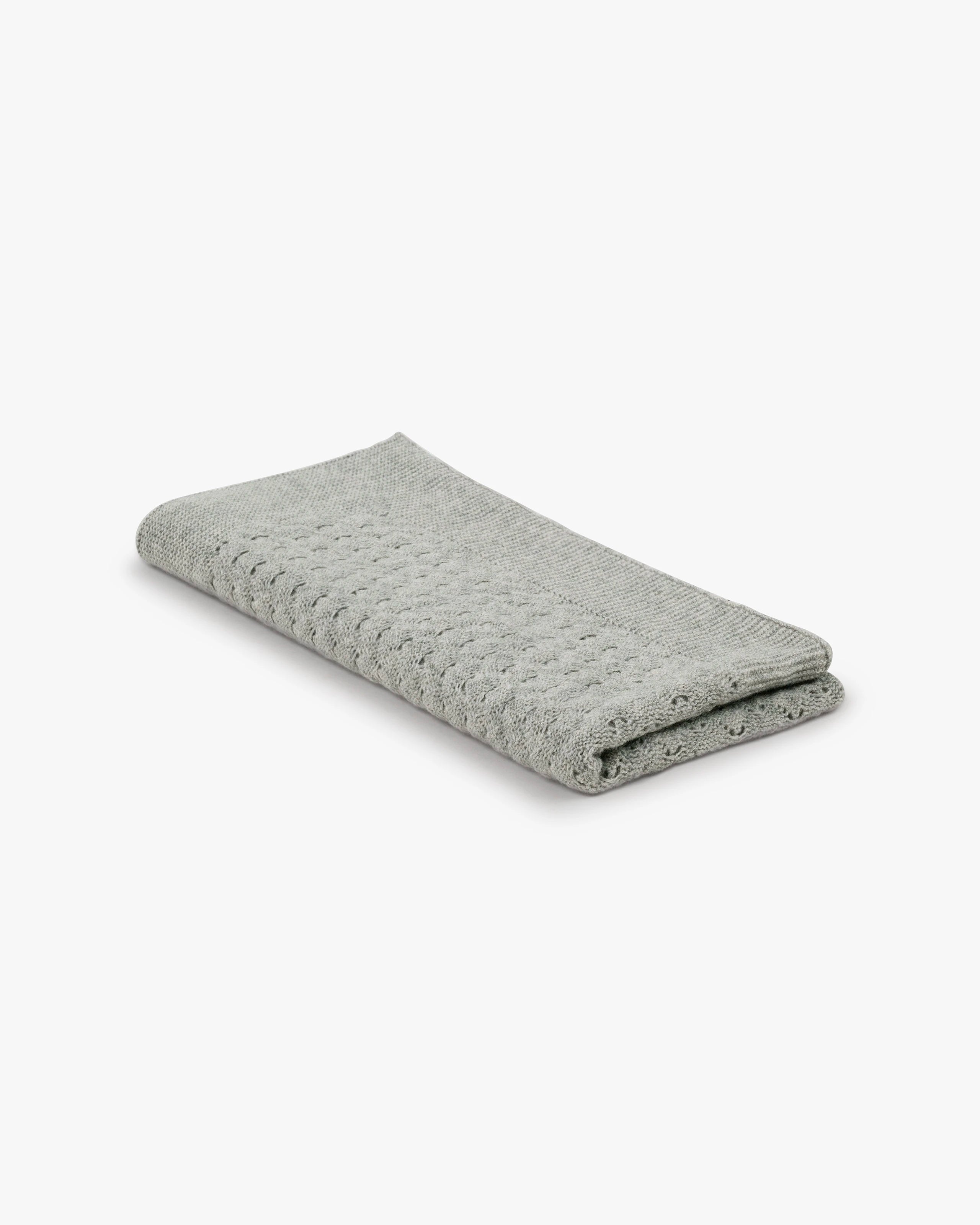 Openwork Baby Blanket - Light Grey Cashmere