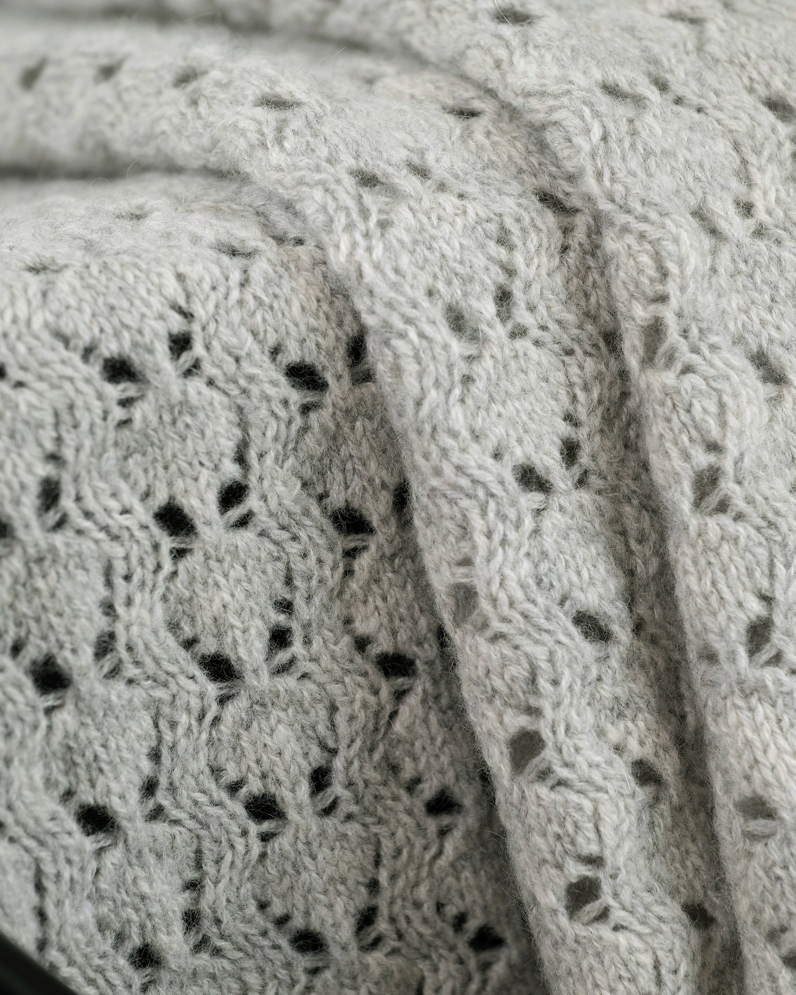 Openwork Baby Blanket - Light Grey Cashmere