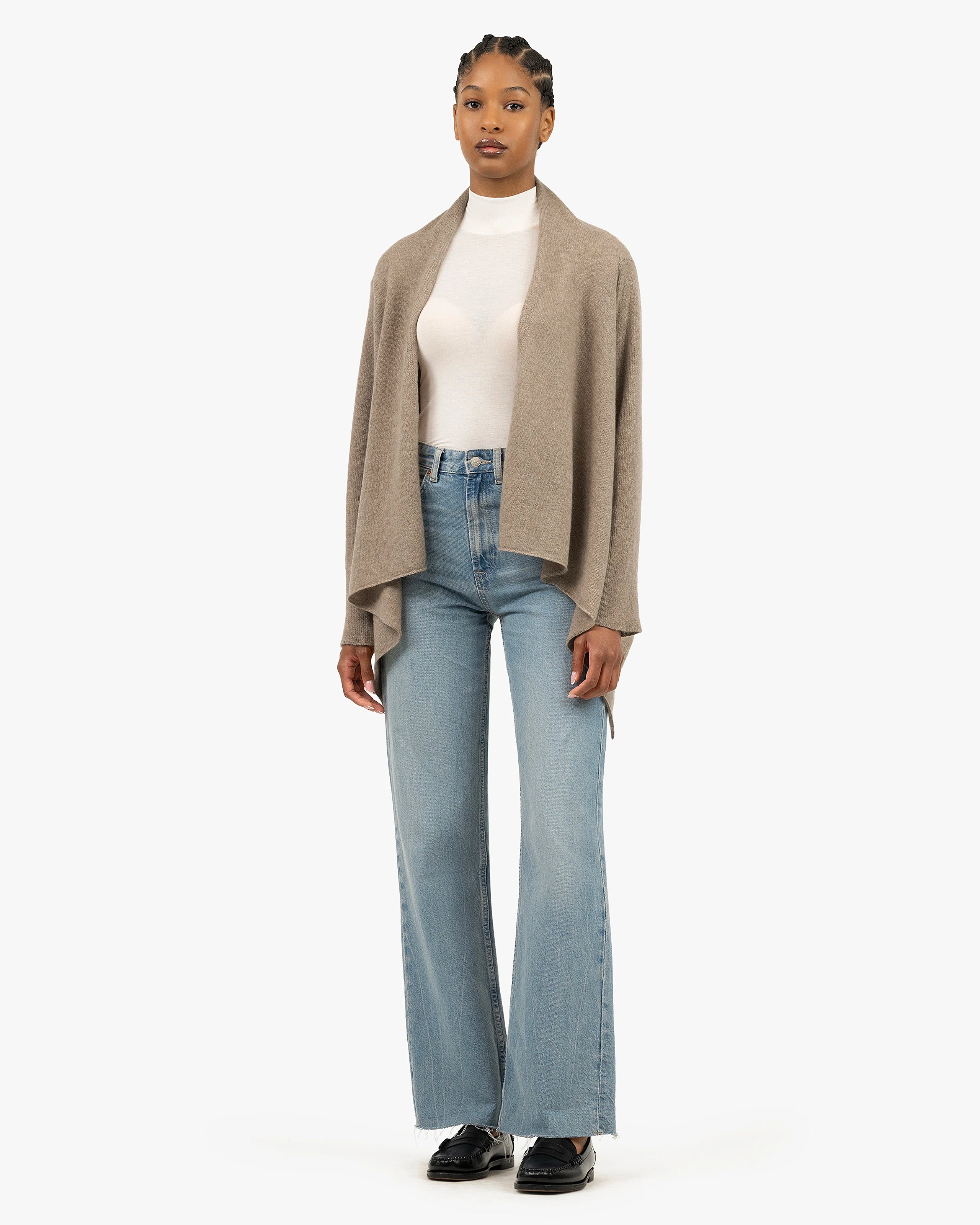 Ostuni Cardigan Wrap - Taupe Cashmere