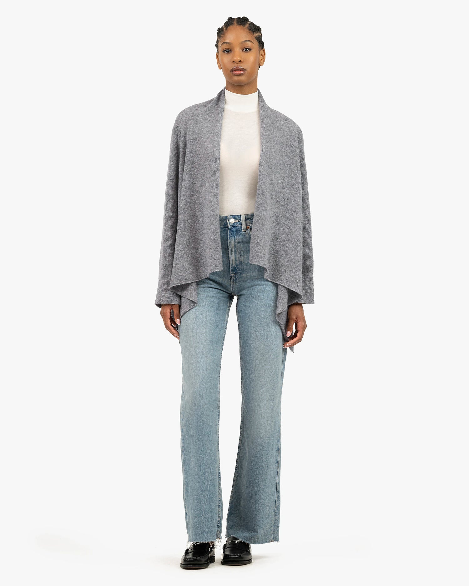 Ostuni Cashmere Cardigan Wrap - Medium Grey | MaisonCashmere Ostuni Cashmere Cardigan Wrap - Medium Grey | MaisonCashmere