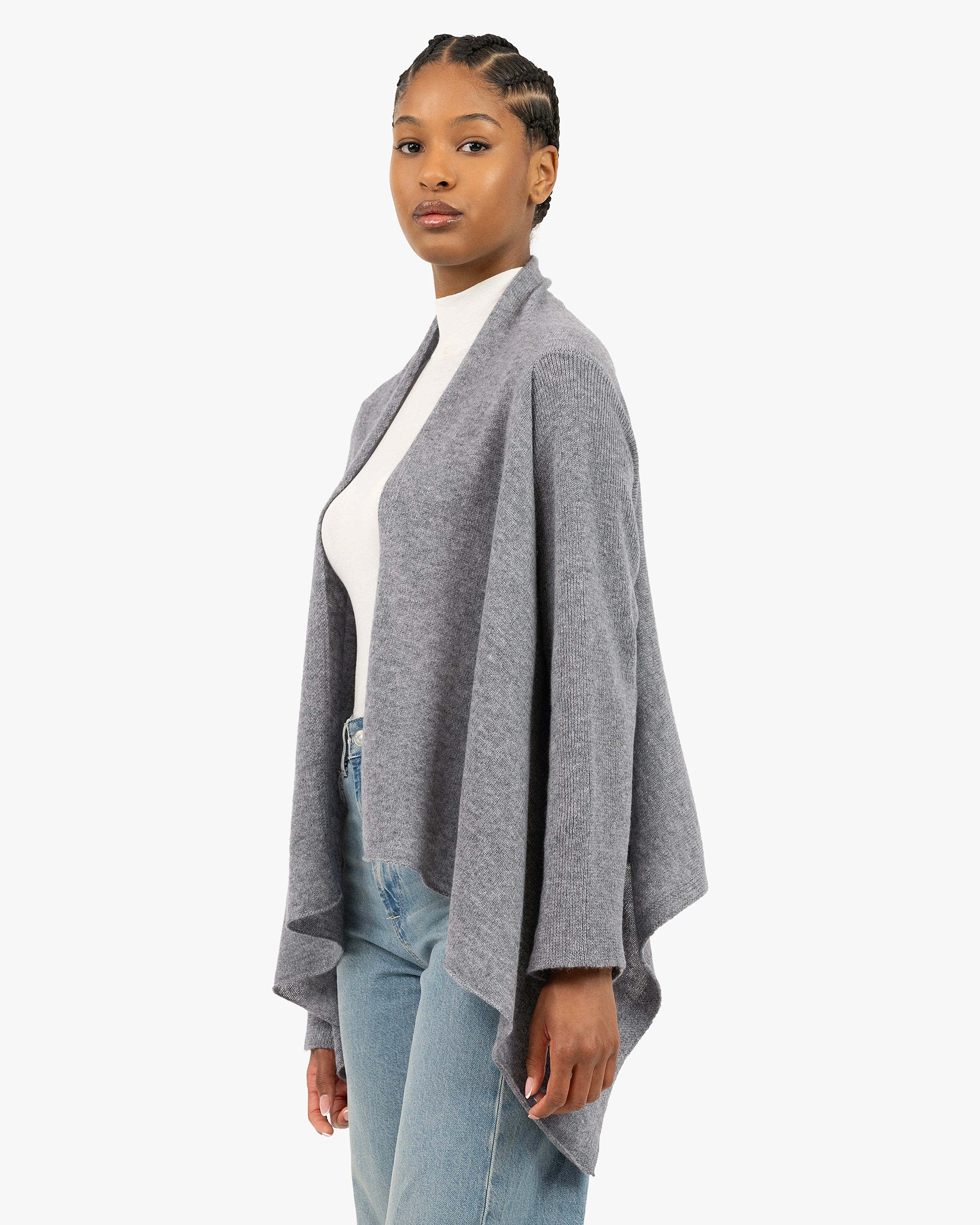 Ostuni Cardigan Wrap - Medium Grey Cashmere