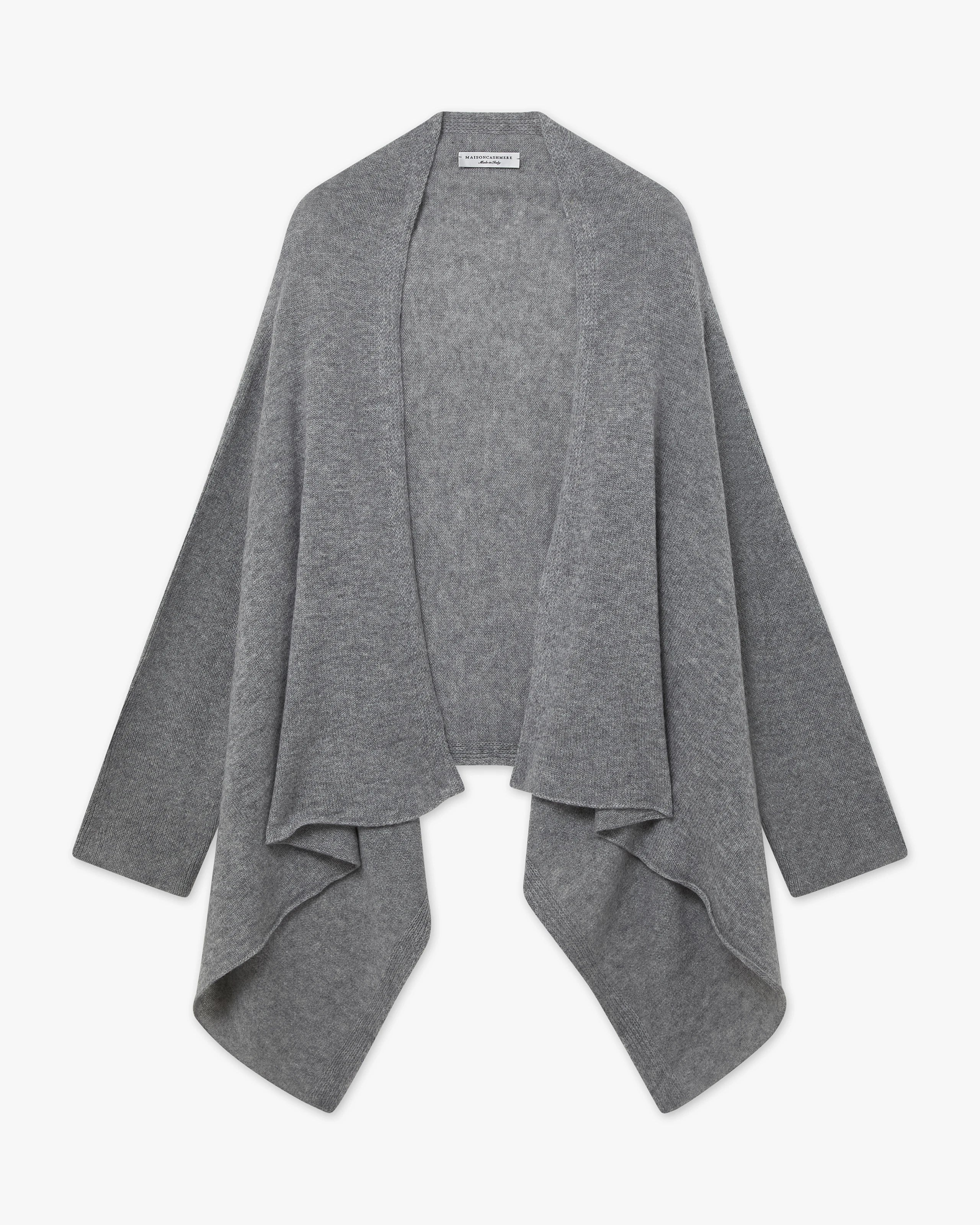 Ostuni Cashmere Cardigan Wrap - Medium Grey | MaisonCashmere
