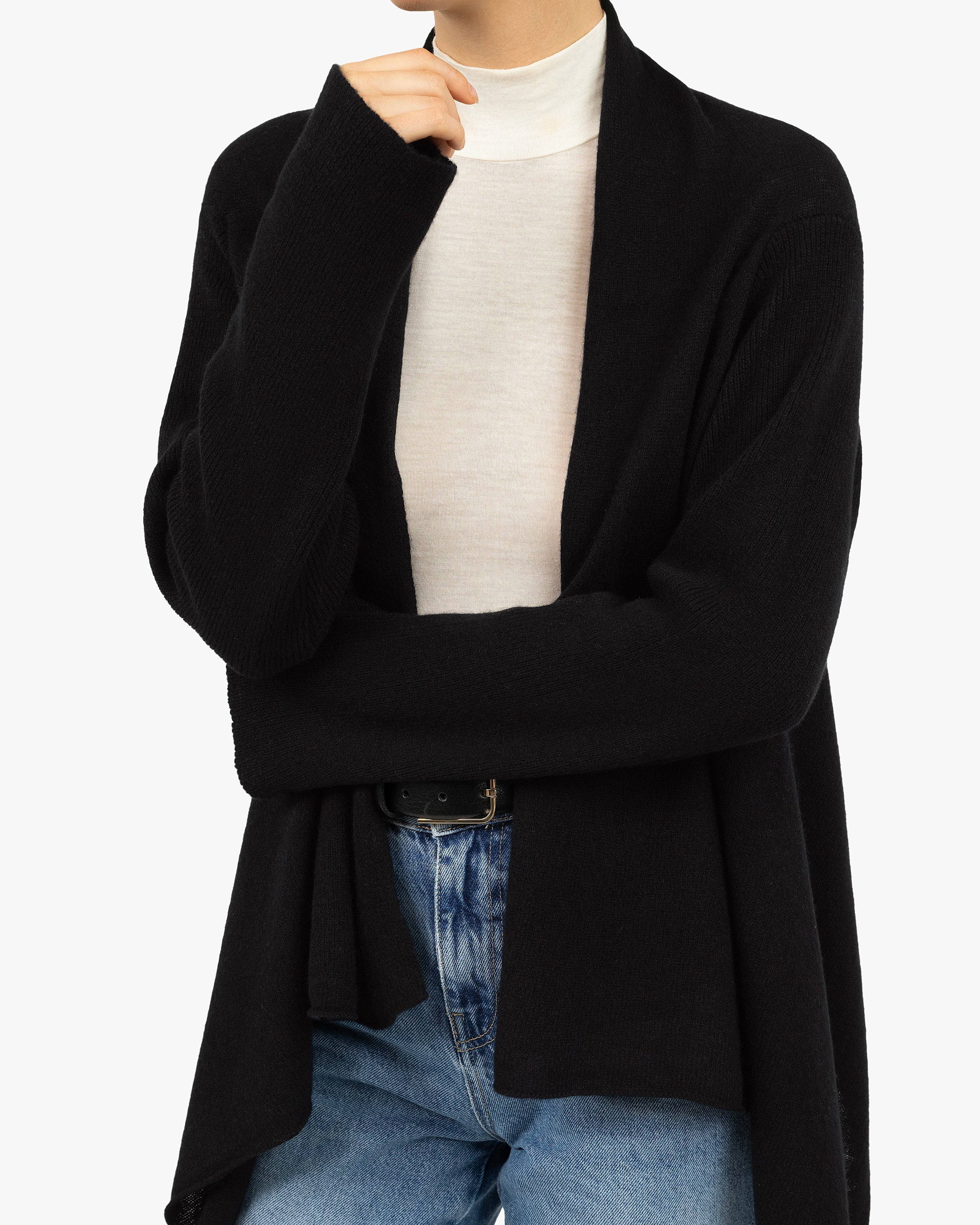 Ostuni Cardigan Wrap - Black Cashmere
