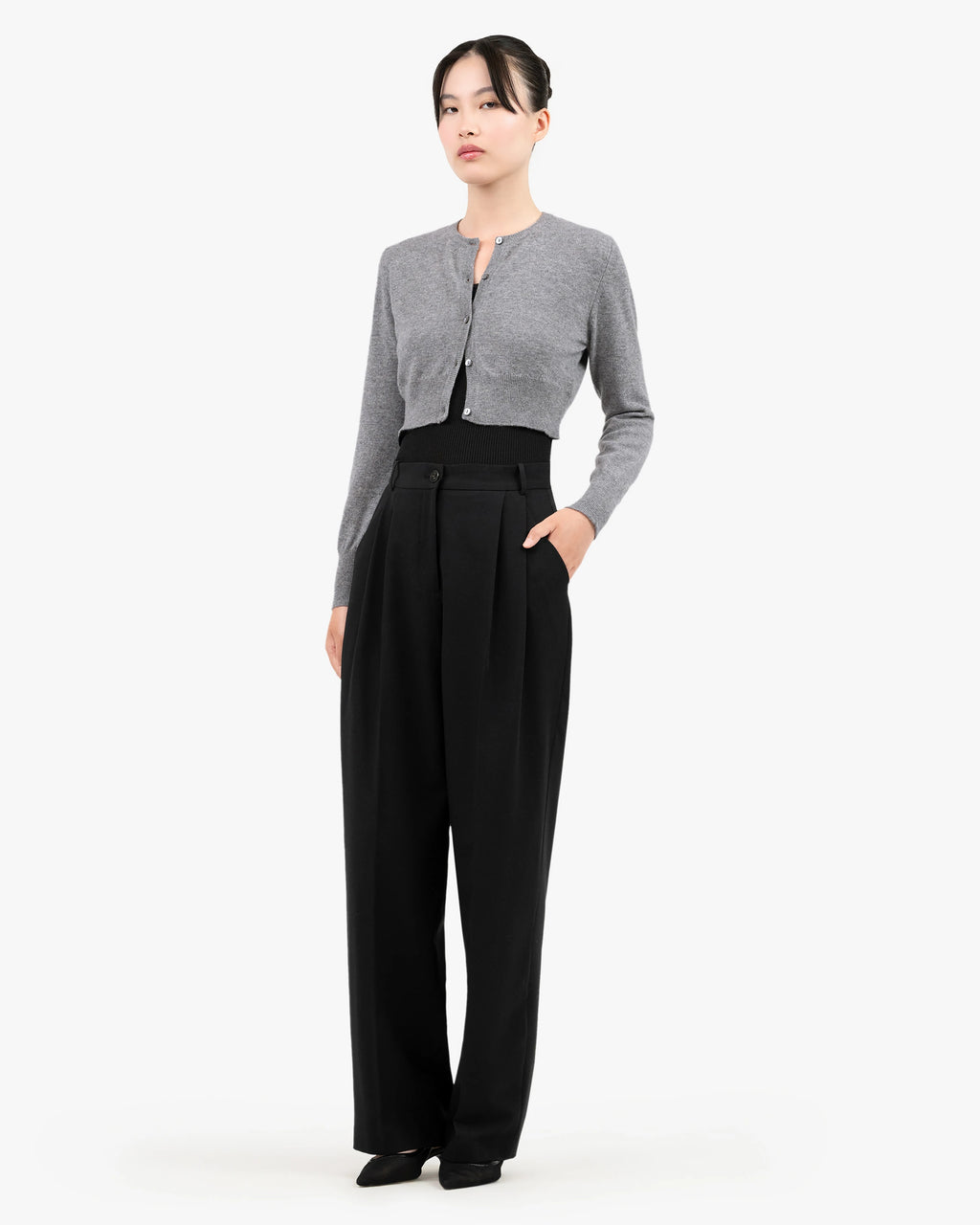 Ostuni Shrug Cardigan - Medium Grey Cashmere
