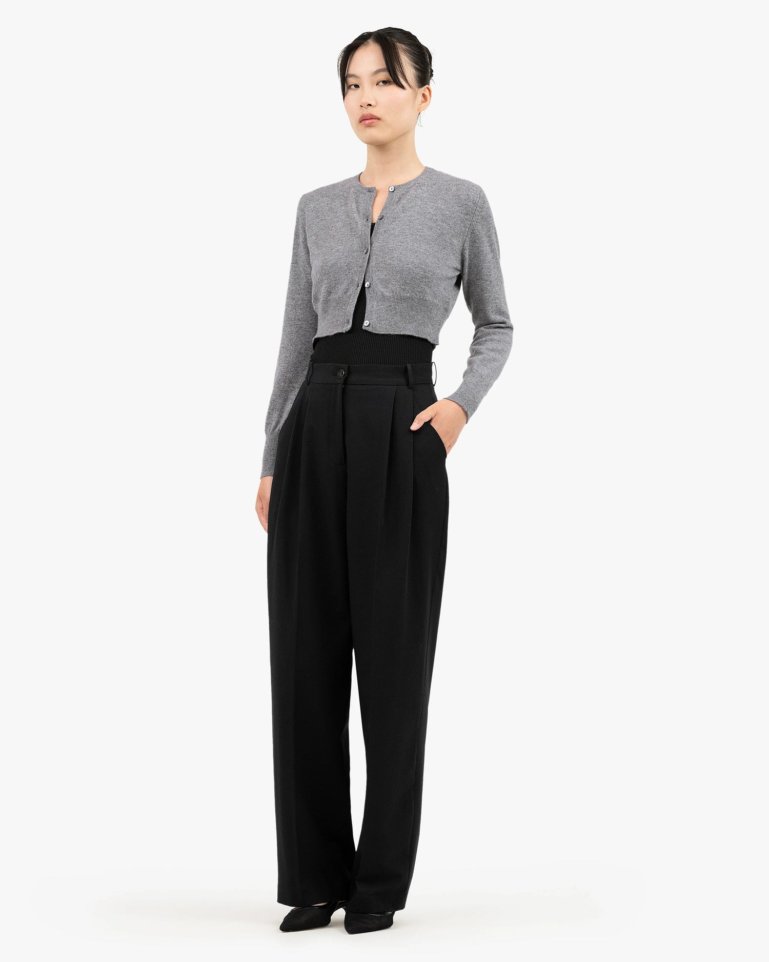 Ostuni Shrug Cardigan - Medium Grey Cashmere