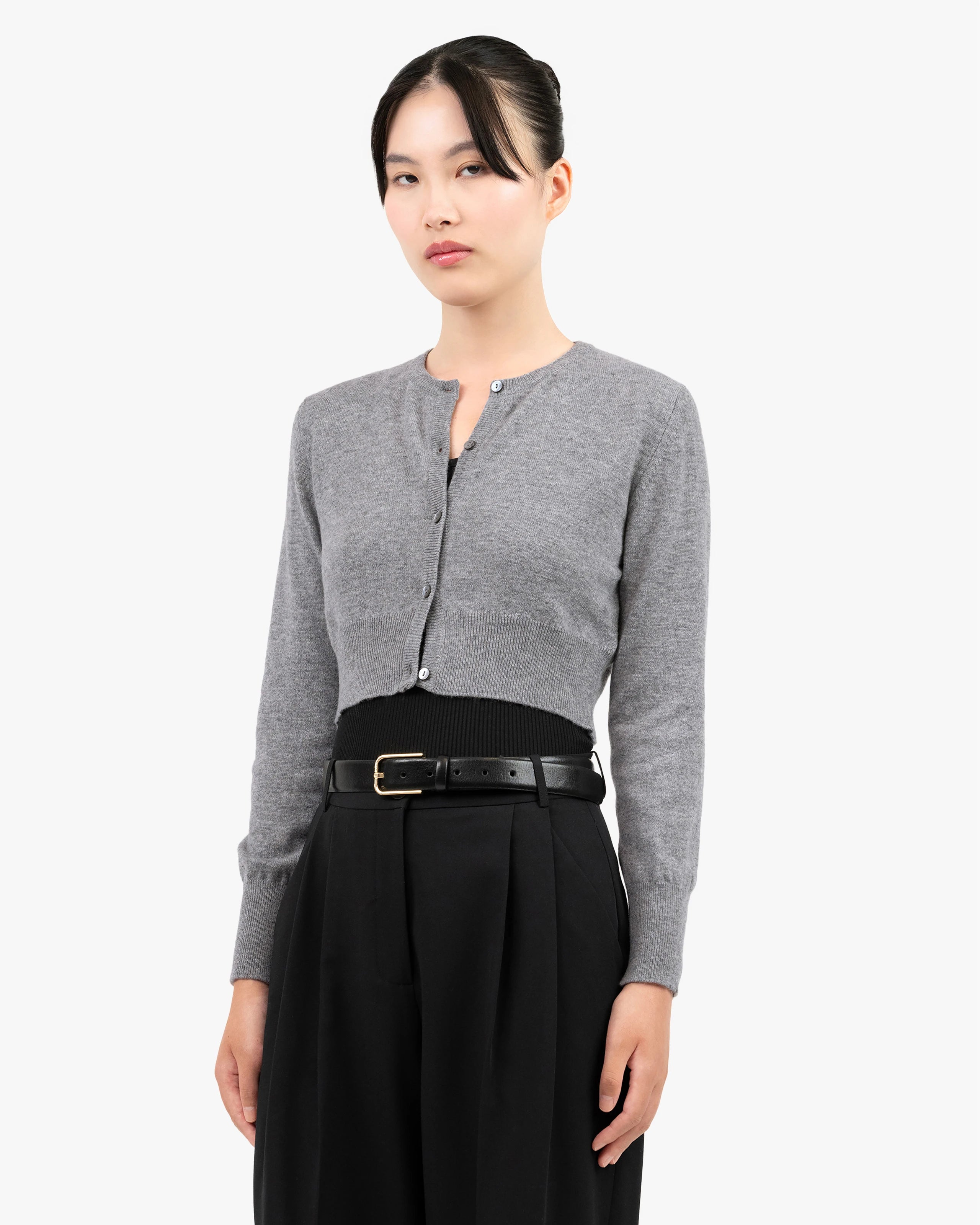 Ostuni Cashmere Shrug Cardigan - Medium Grey | MaisonCashmere