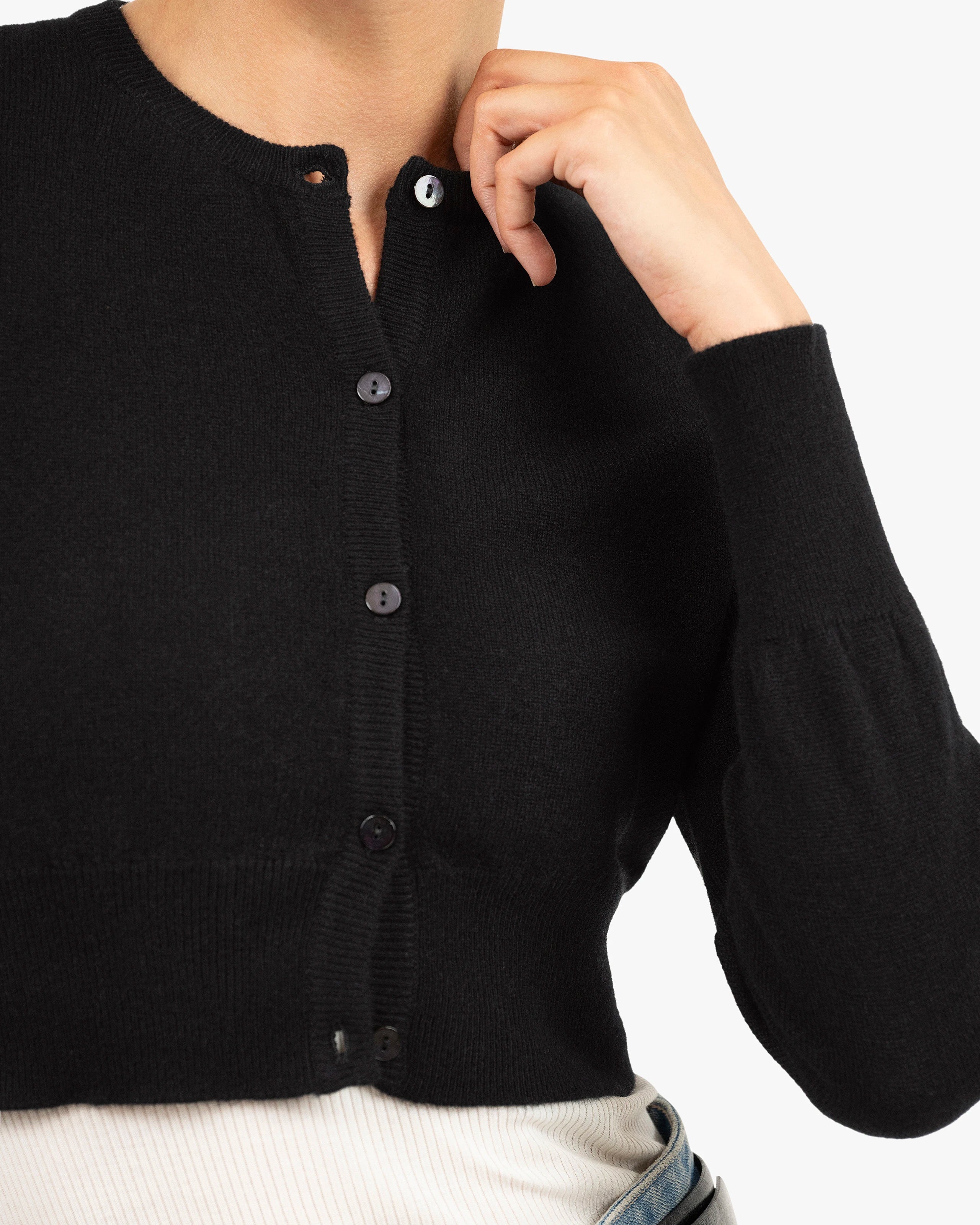 Ostuni Shrug Cardigan - Black Cashmere
