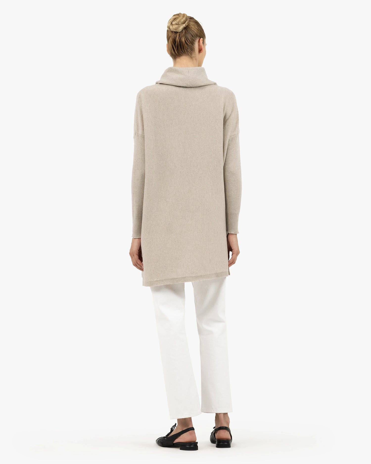 Palazzo Maxi Cowl Neck - Beige Cashmere