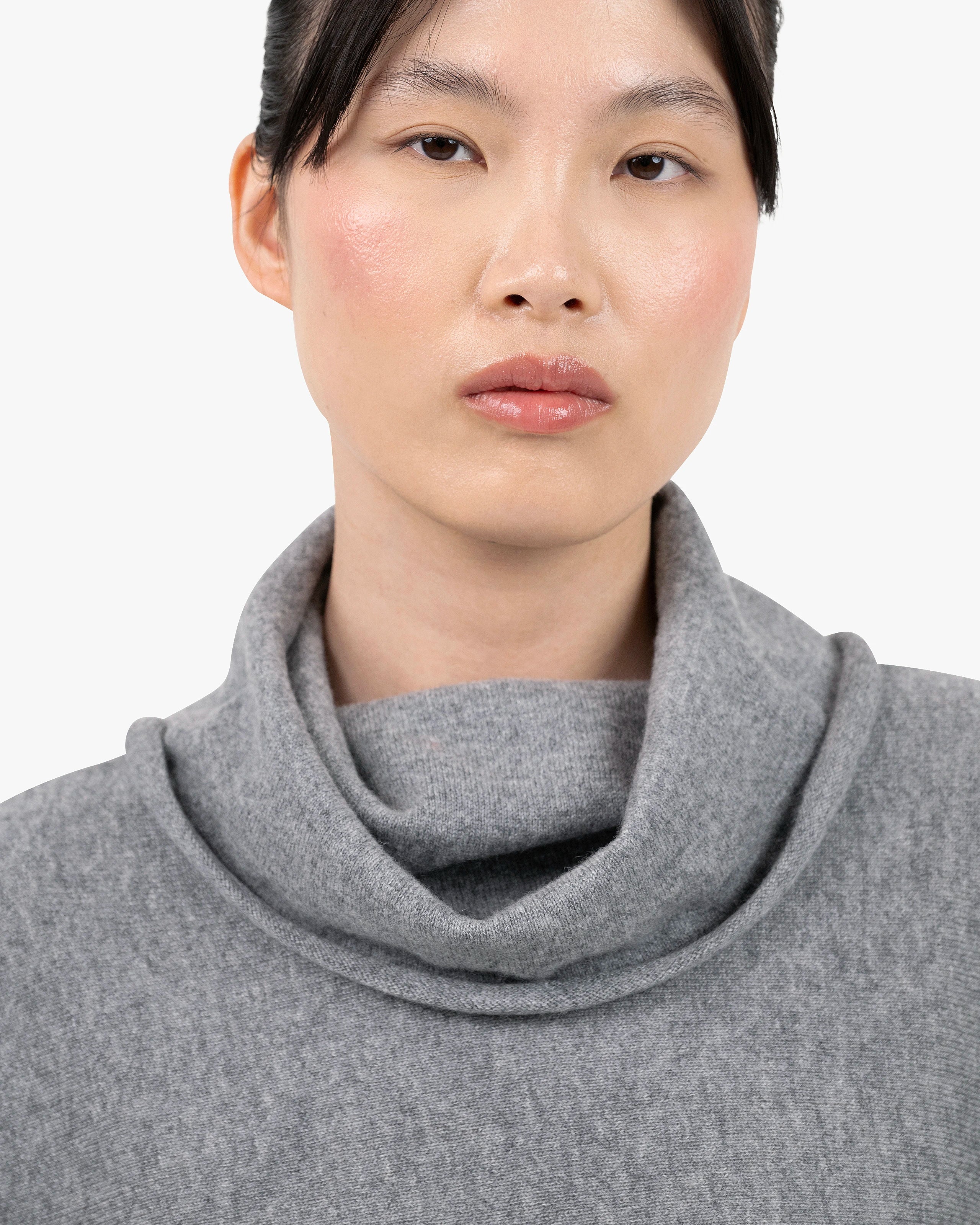 Palazzo Maxi Cowl Neck - Medium Grey Cashmere