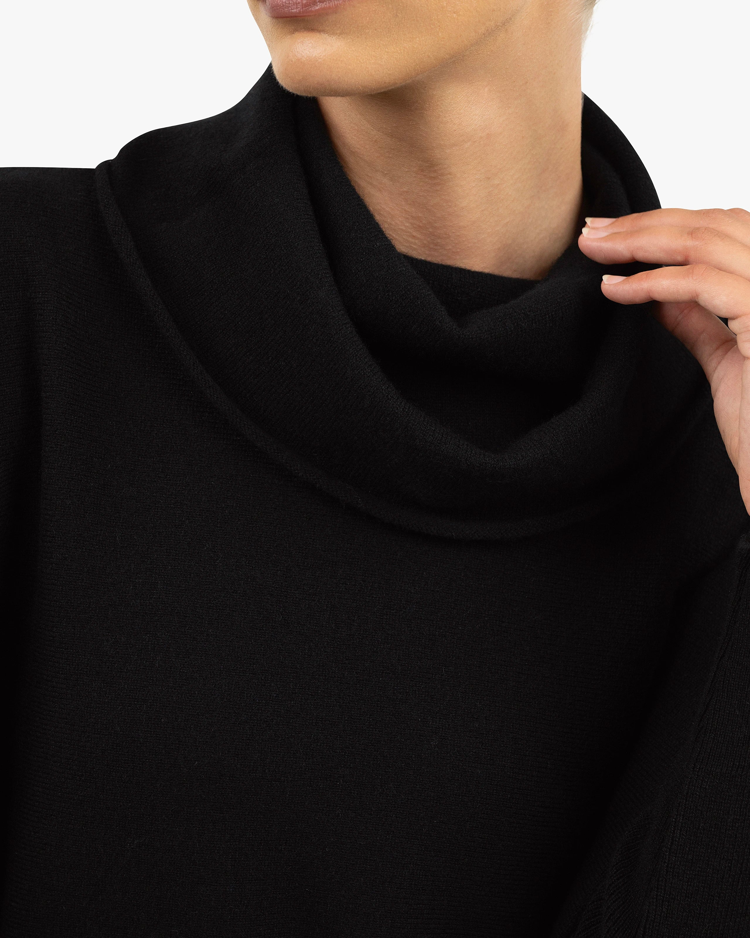 Palazzo Maxi Cowl Neck - Black Cashmere