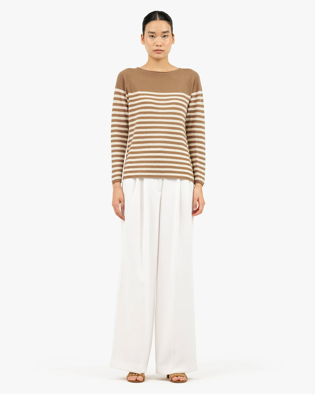 Piuma Boat Neck Sweater - Camel Cashmere