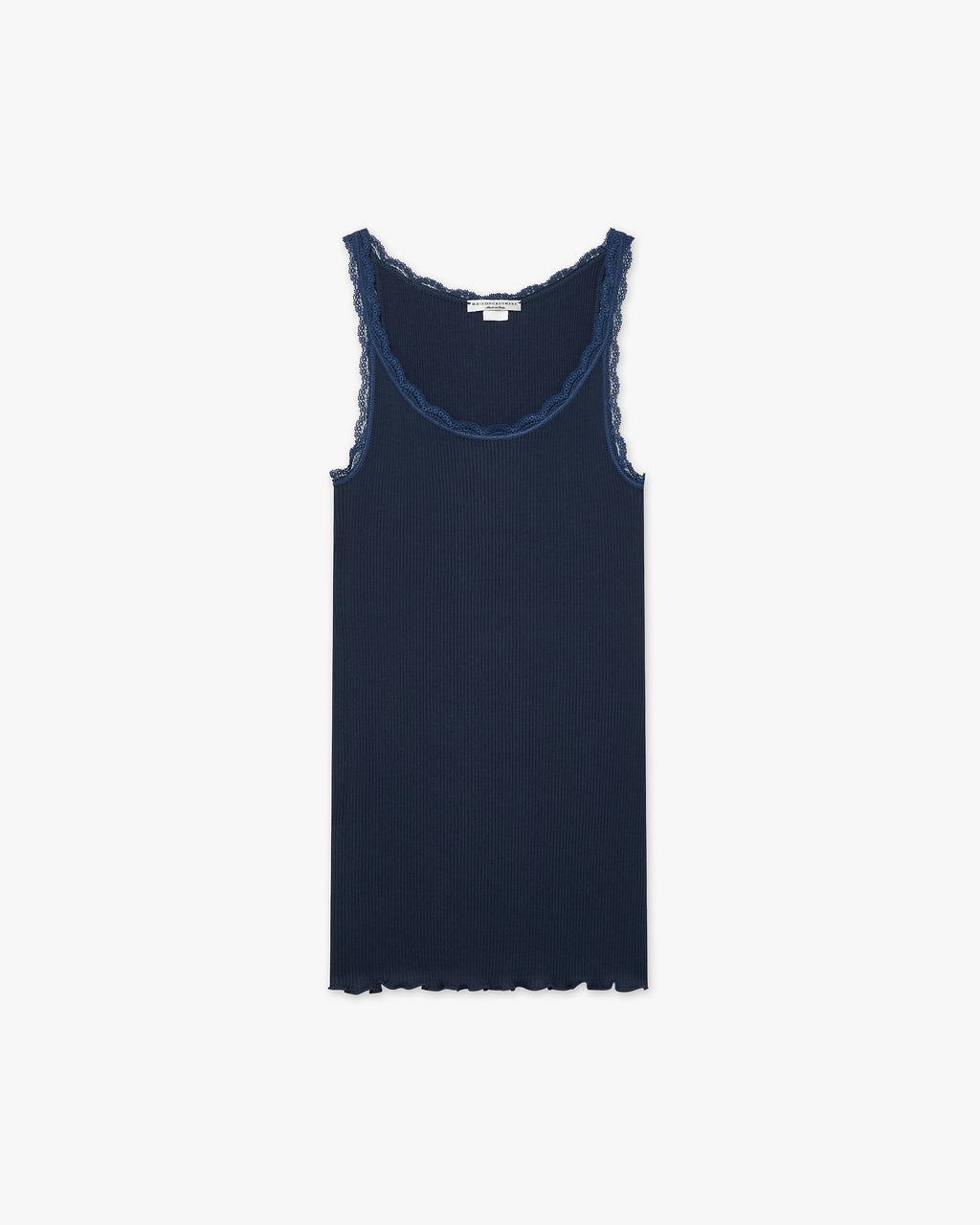 Pleated Lace Top - Blue Cotone / Seta