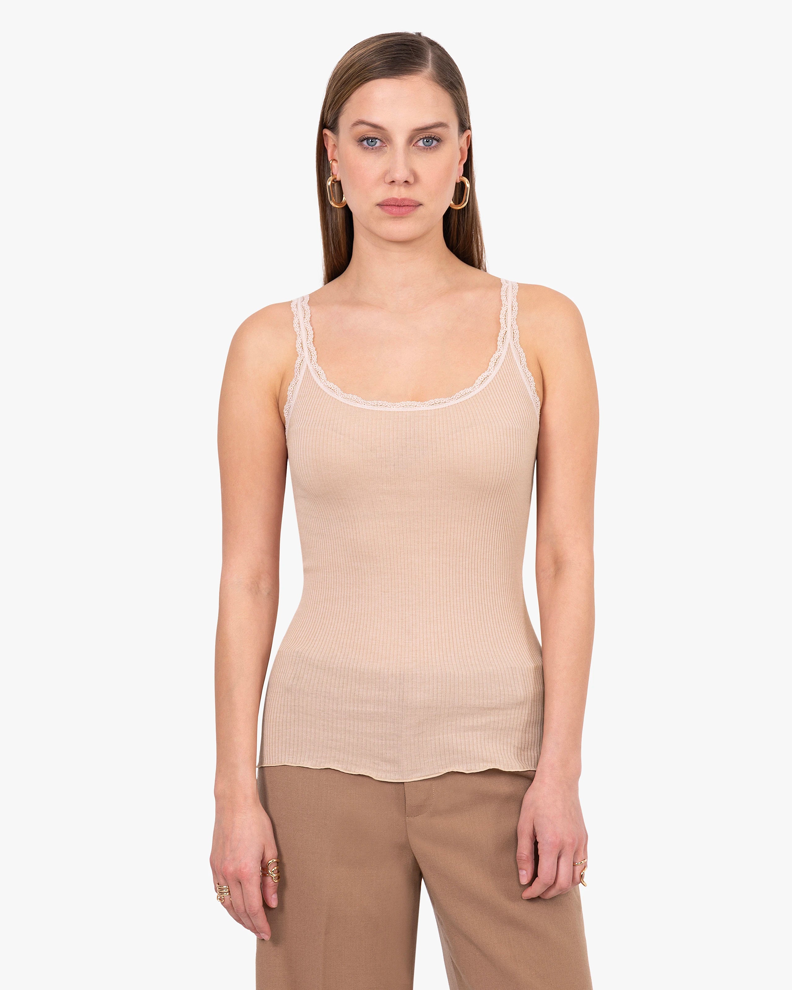 Pleated Lace Top - Blush Cotone / Seta