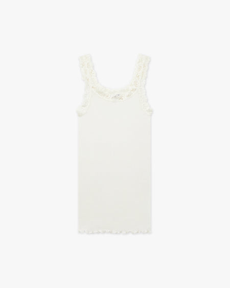 Pleated Lace Top - White Merino / Seta