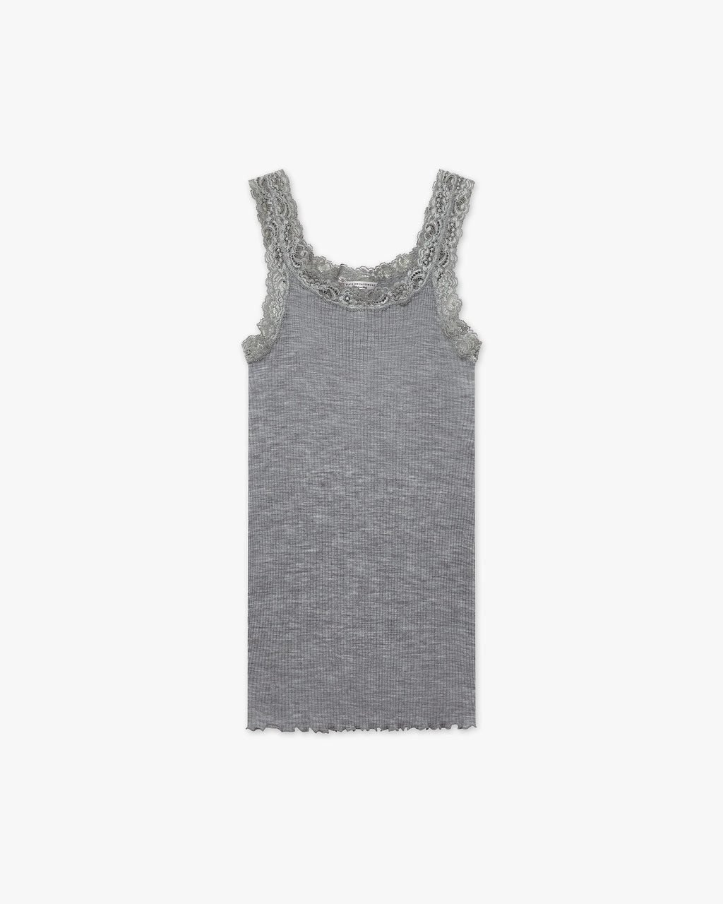 Pleated Lace Top - Grey Merino / Seta