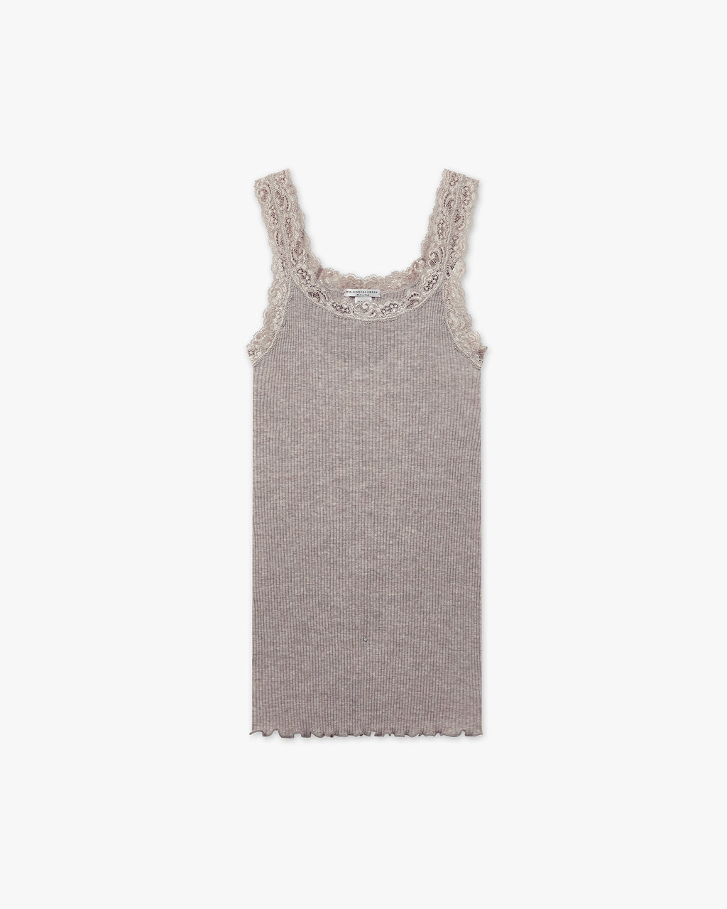 Pleated Lace Top - Walnut Merino / Seta