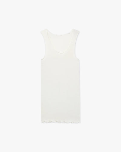 Tank Top Plissé - White Merino / Seta