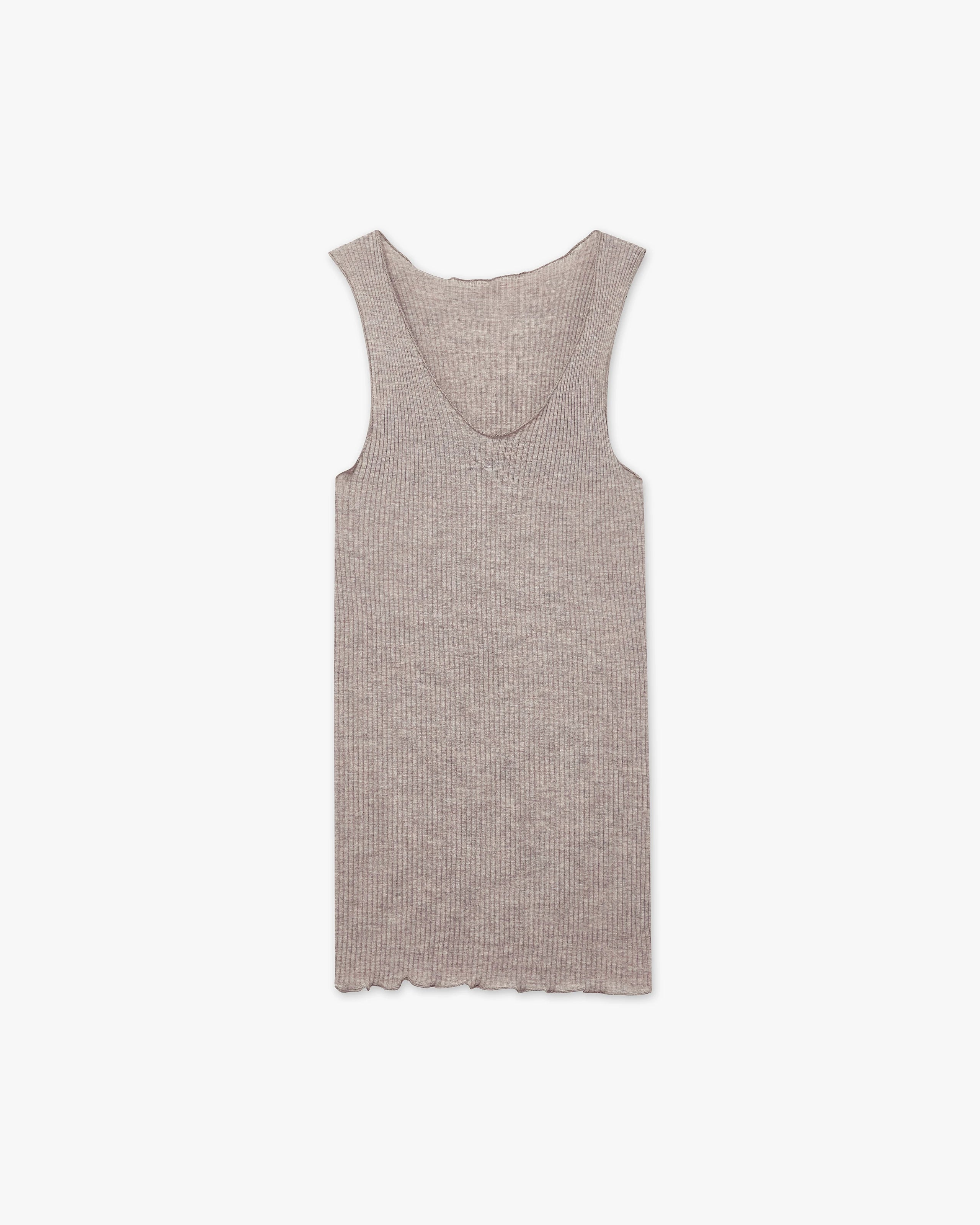 Tank Top Plissé - Walnut Merino / Seta