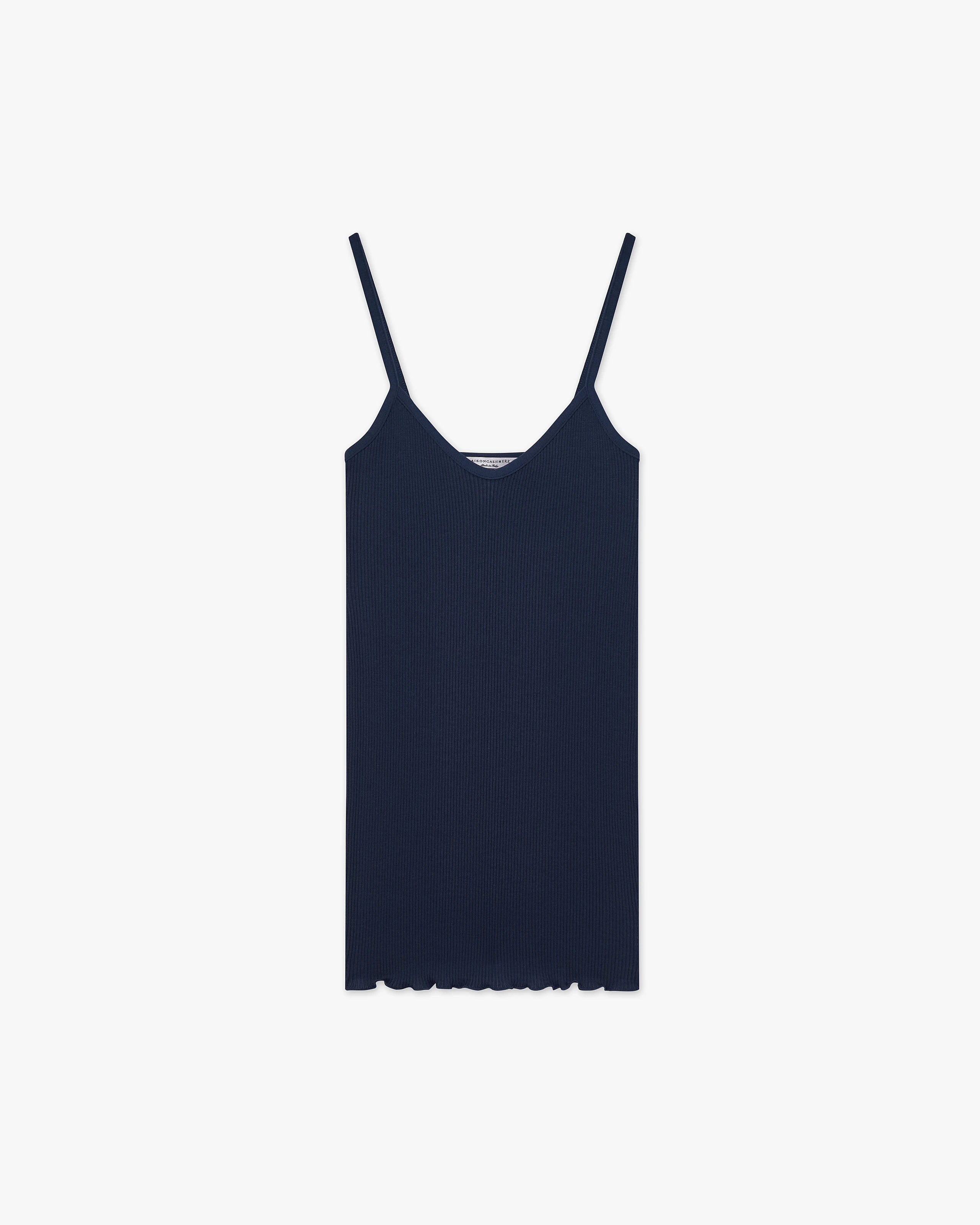 Pleated Top - Blue Cotone / Seta