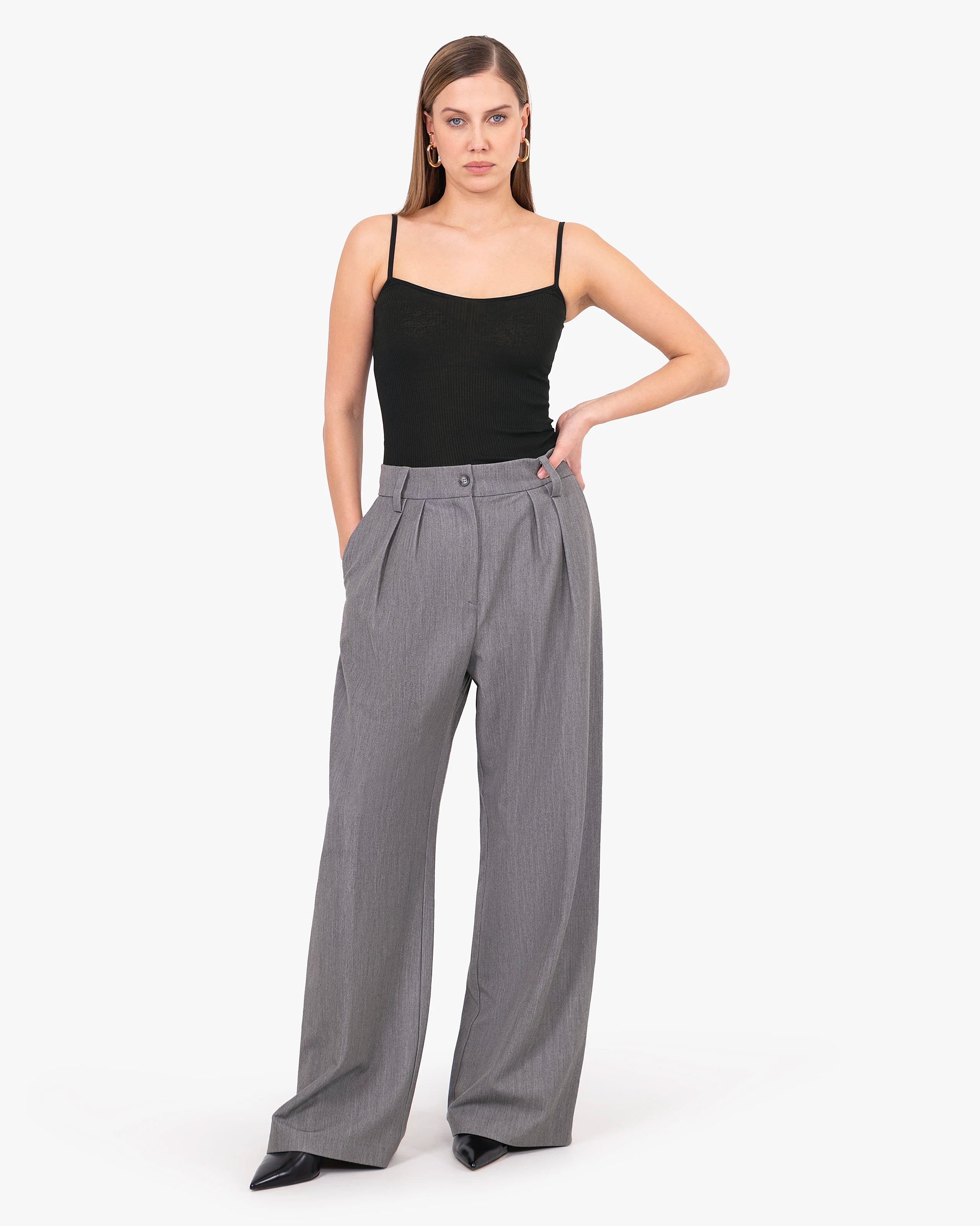 Pleated Top - Black Cotone / Seta